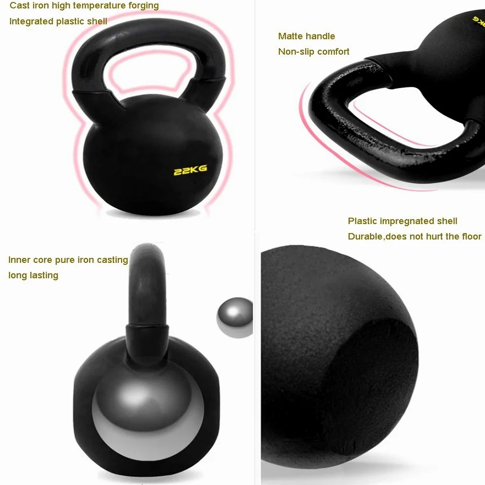 Kettlebells AGYH Pesas Rusas De Hierro Fundido, Barra De Pesas con Mancuernas para Entrenamiento De Fuerza En El Gimnasio En Casa, Equipo De Ejercicios, Negro, 2-22 Kg (Size : 2kg/4.4lb)