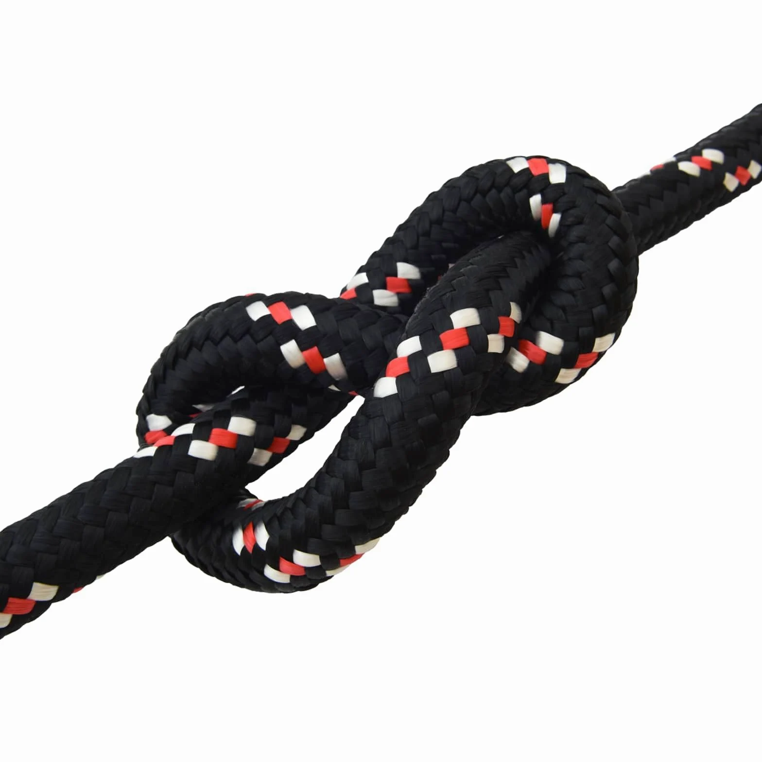 Cuerda para barco, 10 m, polipropileno, color negro y rojo, 3 cm de diámetro, resistente a la intemperie, flotante, versátil para barco, camping, jardín, taller y seguridad