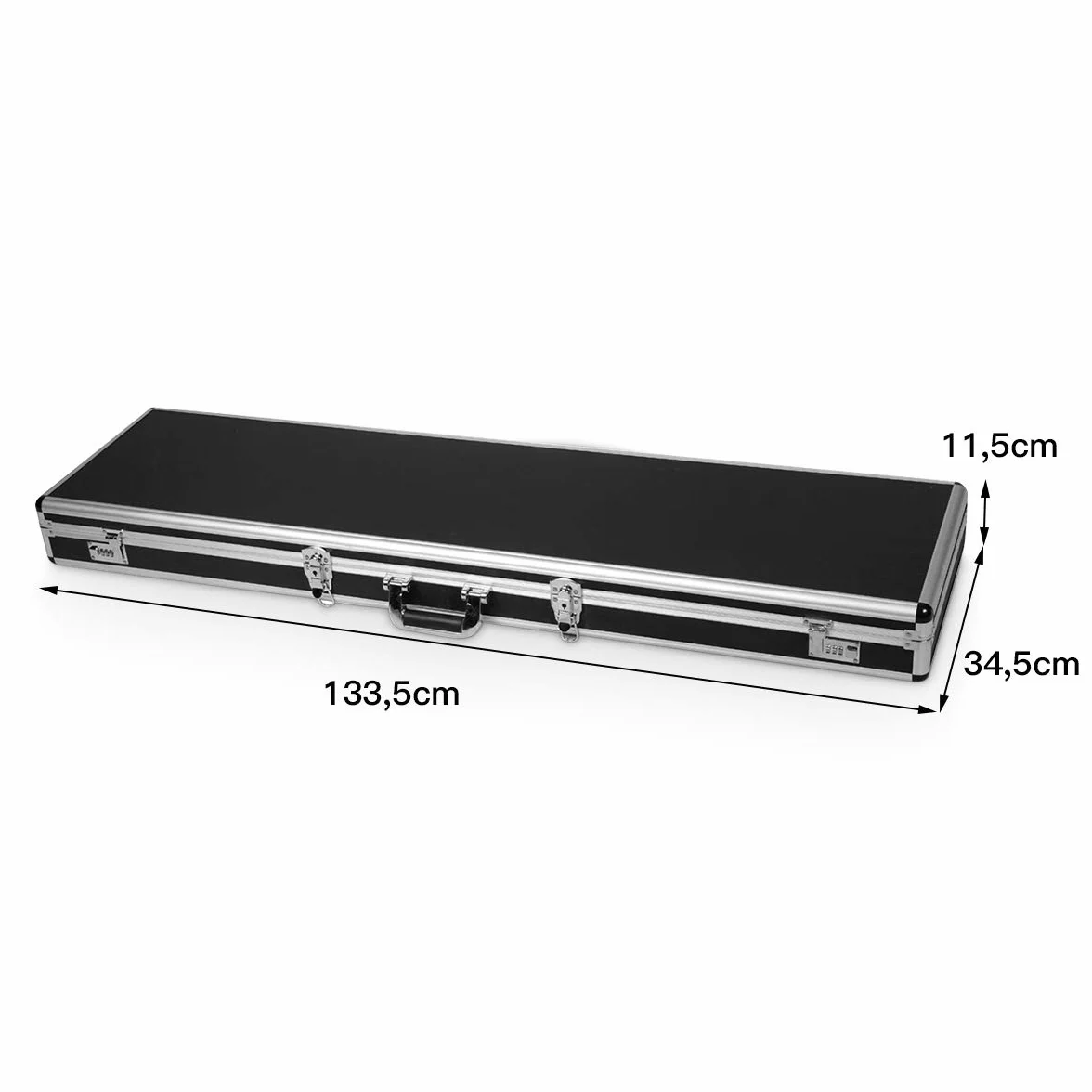 GYMAX Maletín de Aluminio para Armas de Fuego, Estuche para Rifle con 2 Cerraduras de Combinación, Caja de Munición Caza con Asa de Transporte, 133,5 x 34,5 x 11,5 cm
