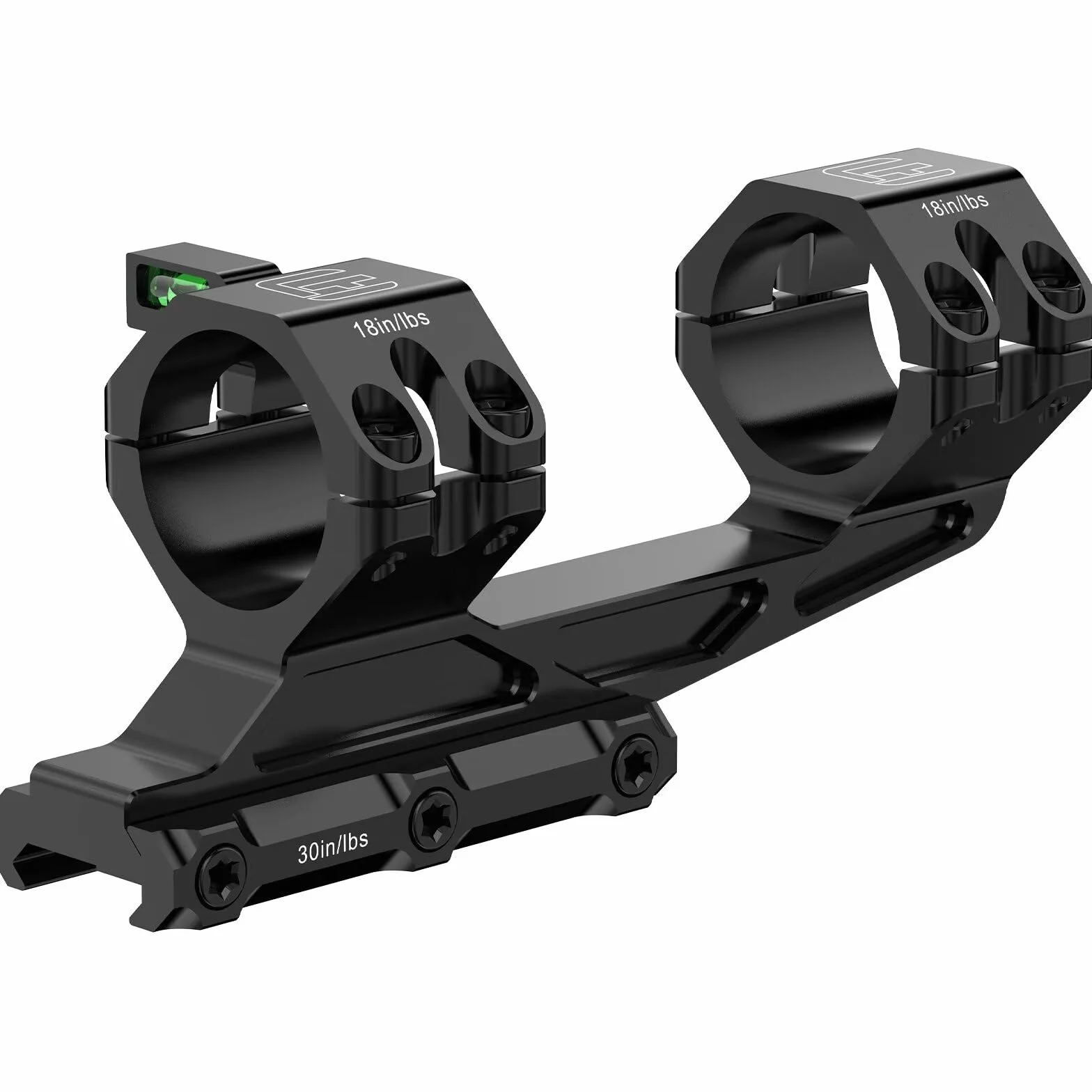 WestHunter Optics Precision Picatinny - Soporte para mira telescópica Picatinny, tubo de 30 mm/34 mm, doble anillo, ligero, de una sola pieza, 20 MOA, nivel de burbuja, modelo básico