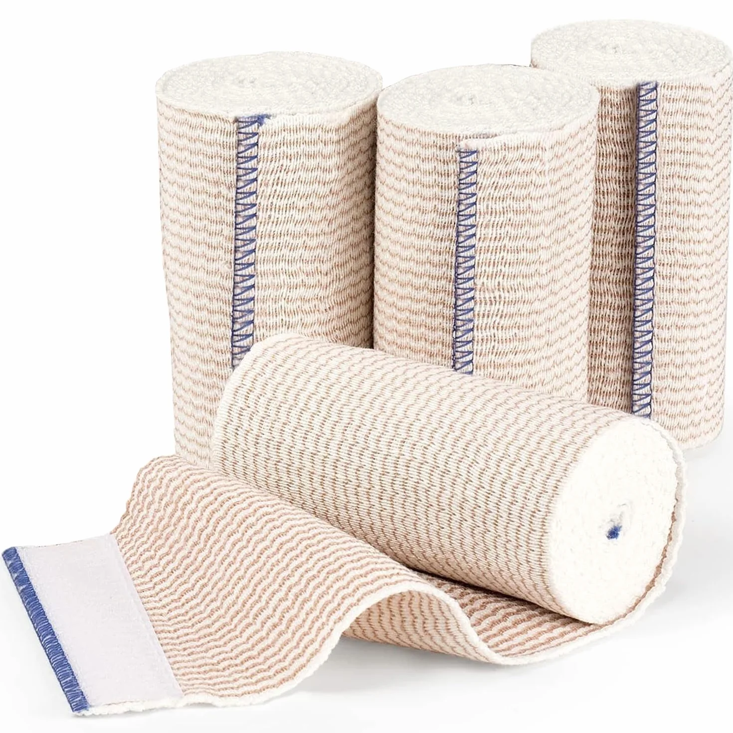 Vendaje Elástico Premium 4 Rollos - Cohesivo Compresión Deportivo para Tobillo Brazos Piernas