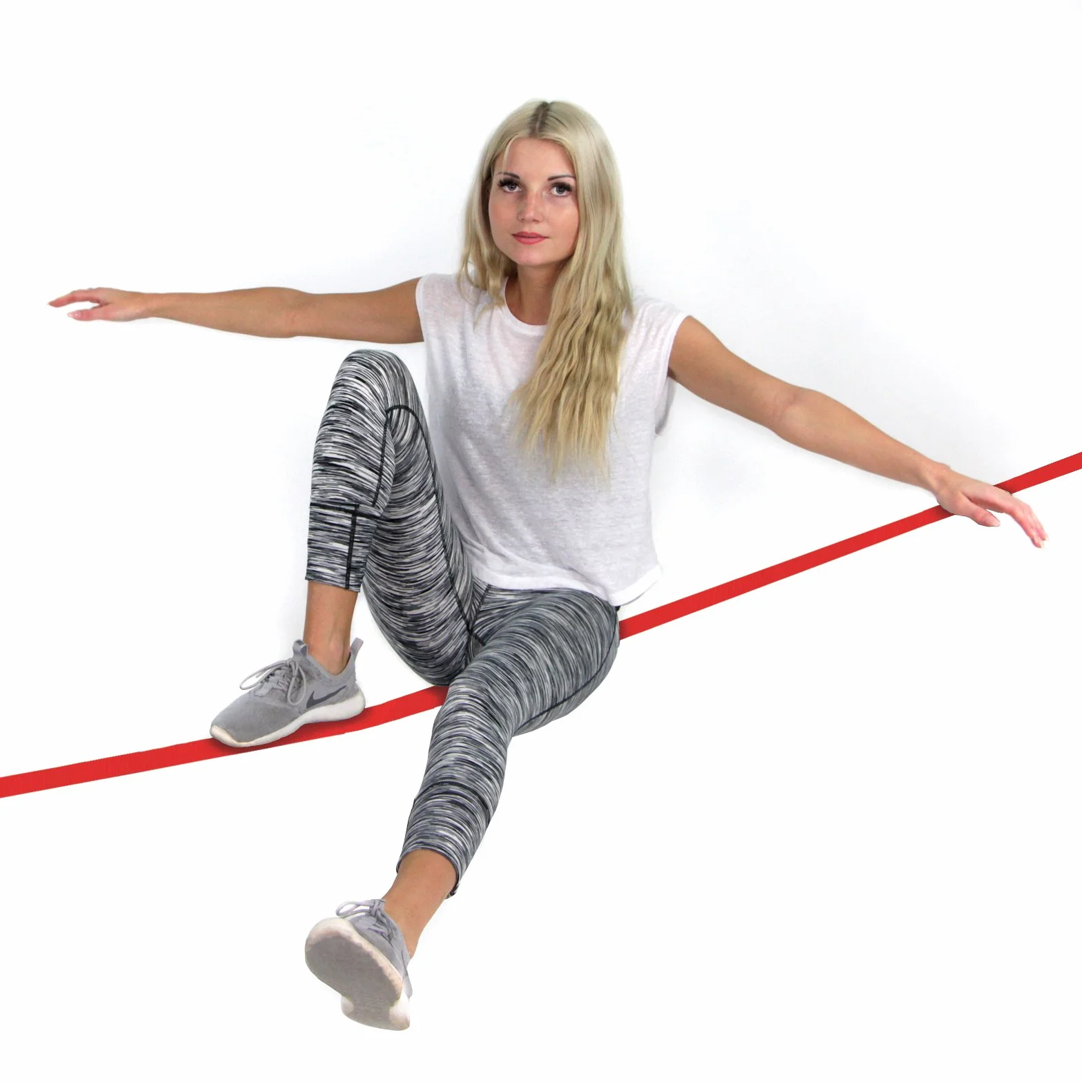 ALPIDEX Slackline 15 m para Principiantes y Expertos, Carga máxima 2 toneladas, Incl. una Bolsa de Transporte, Color:Rojo
