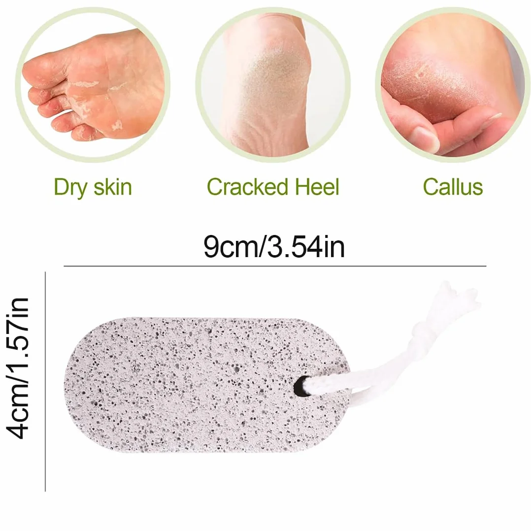 Piedra Pómez Natural para Pies, 2 Piezas Herramientas de Pedicura Exfoliante