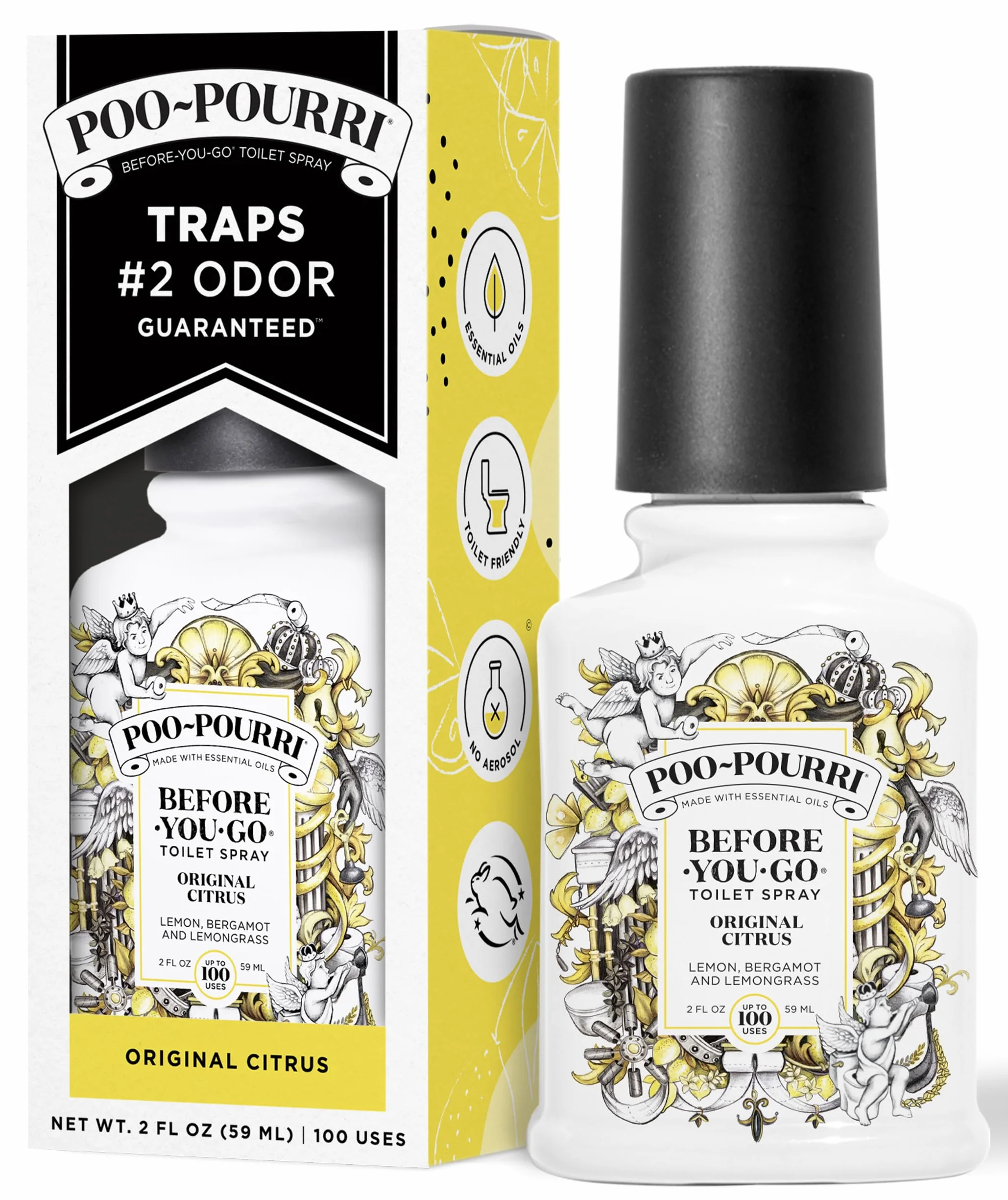 Poo-Pourri Before-You-go Spray De Inodoro 100% Natural Aceites Esenciales Original Citrus 59 ml