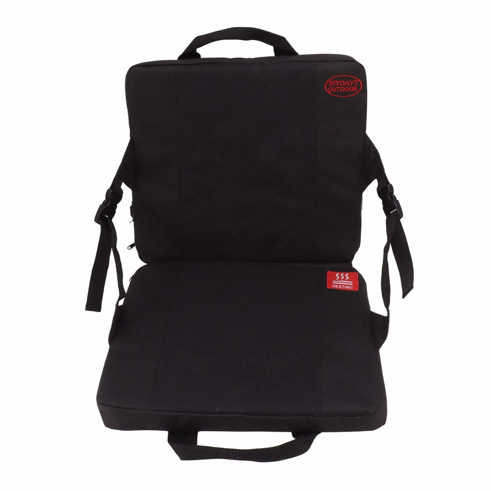 Asientos Calefactables para Estadios, Cojín De Asiento Portátil Plegable De 15x13x13 Pulgadas Asiento De Grada Recargable Ajustable En Temperatura con Respaldo para Camping Caza