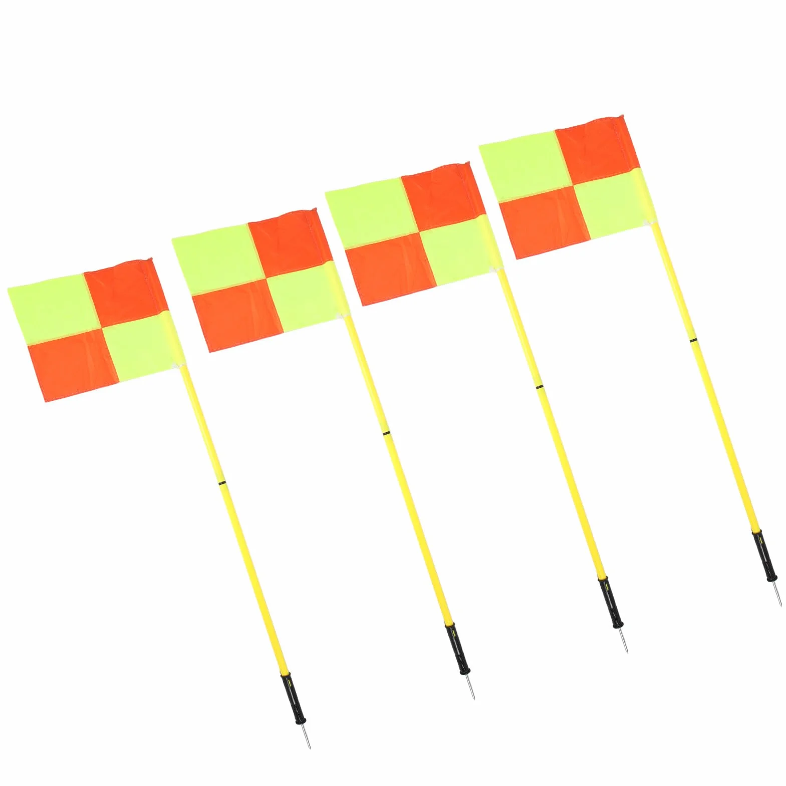 banapoy 4 Banderas Esquina Fútbol, ​​postes 1,5 M de Colores Brillantes para Campo Entrenamiento de Fútbol, ​​con Bolsa de Almacenamiento, Plástico Duradero para Equipos Deportivos