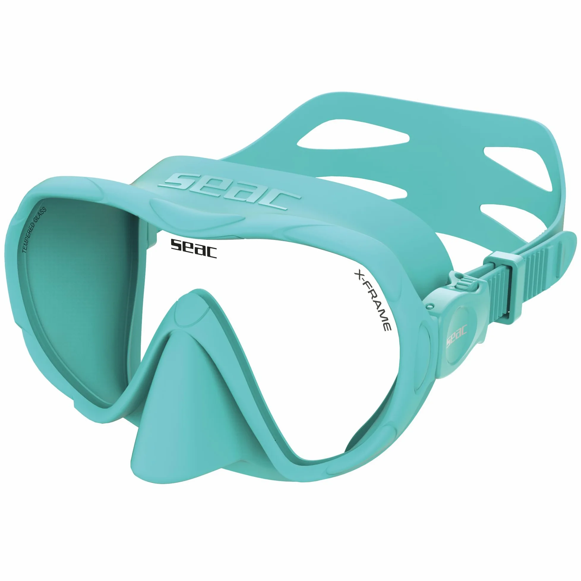 SEAC X-Frame - Máscara de Buceo Frameless de Silicona con Monolente de Vidrio Templado | Visión Nítida y Estabilidad Bajo el Agua, Volumen Reducido | para Buceo y Snorkel – Made in Italy