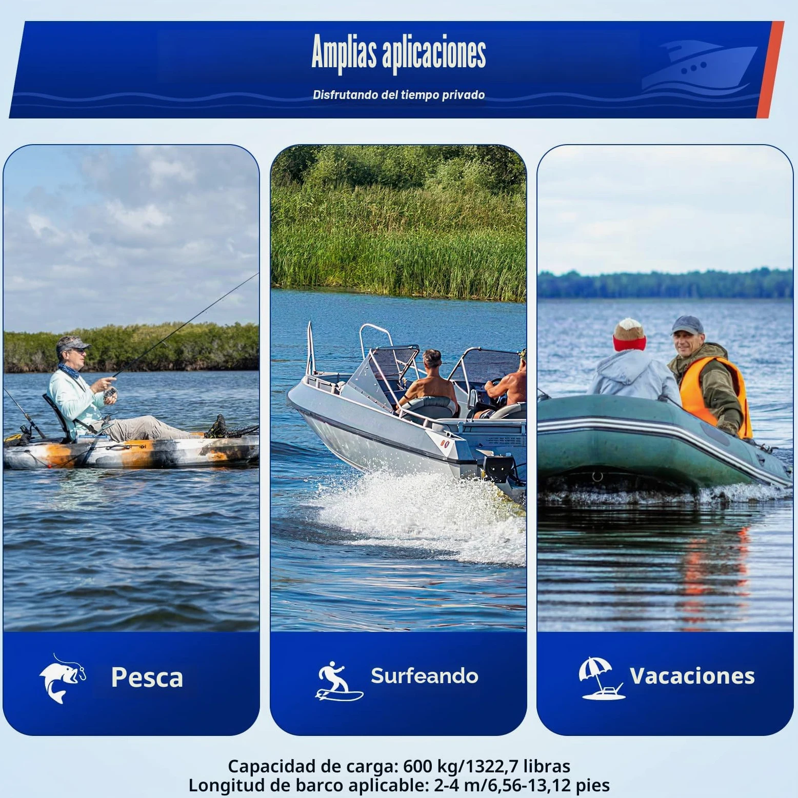 Motor eléctrico de 12 V para botes inflables con 30 kg de fuerza de empuje, 5 marchas hacia adelante y 2 marcha atrás, motor eléctrico, adecuado para kayaks y barcos de pesca de agua dulce y salada