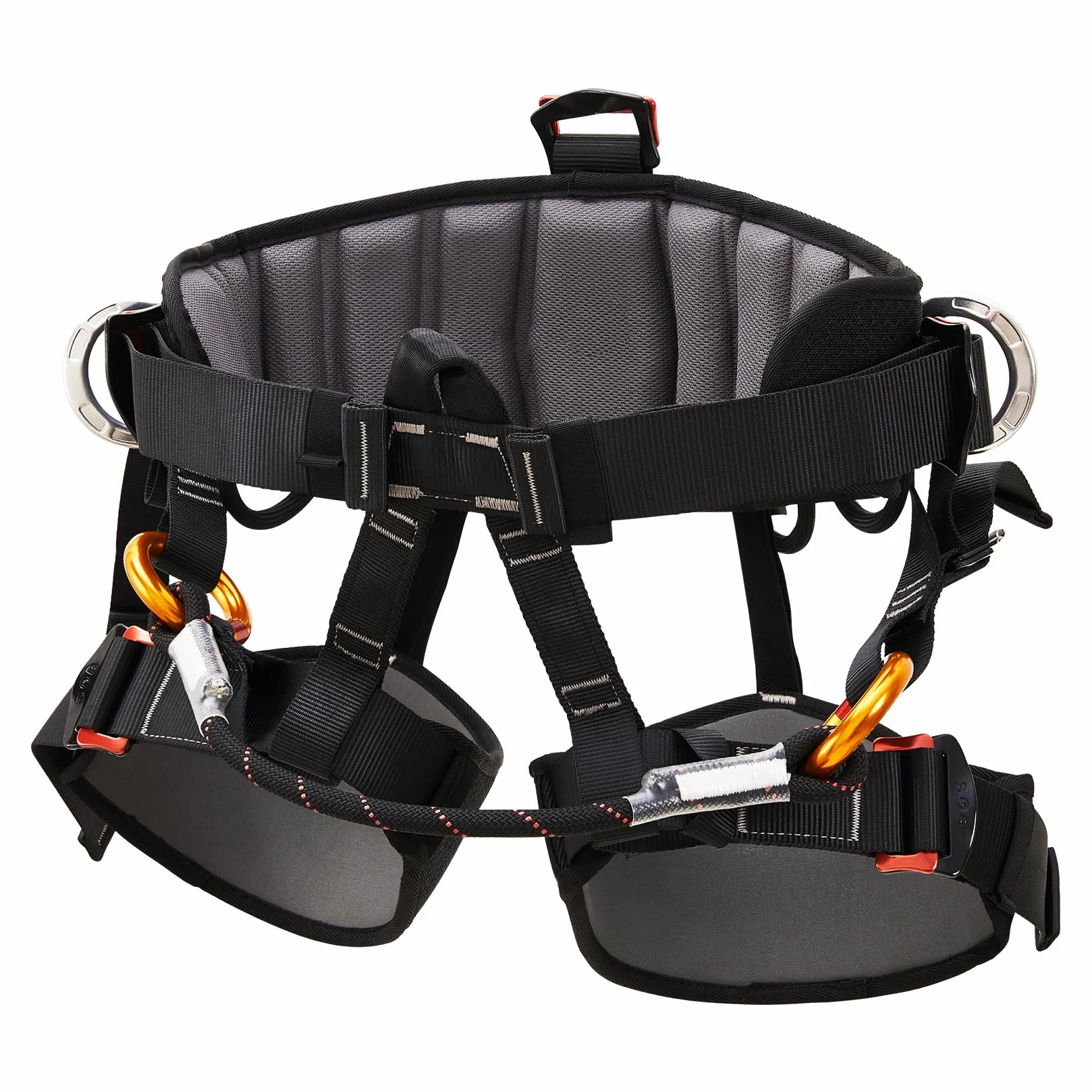 SOB Arnés de Escalada Ajustable Reforzado Profesional, Cinturón de Seguridad de Media Cuerpo para Escalada de Árboles, Rescate de Incendios, Espeleología, Escalada en Roca y Rápel
