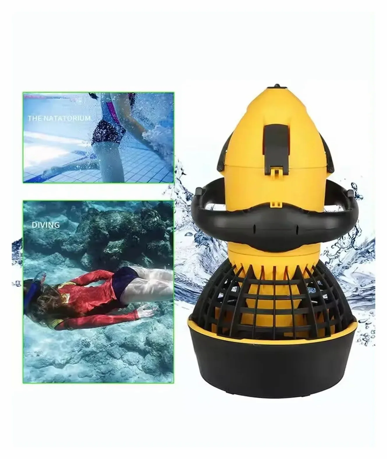 Scooter Eléctrico, Patinete eléctrico submarino de dos velocidades 500 W con hélice, equipo buceo, bicicleta subacuática, apto for deportes acuáticos en piscinas