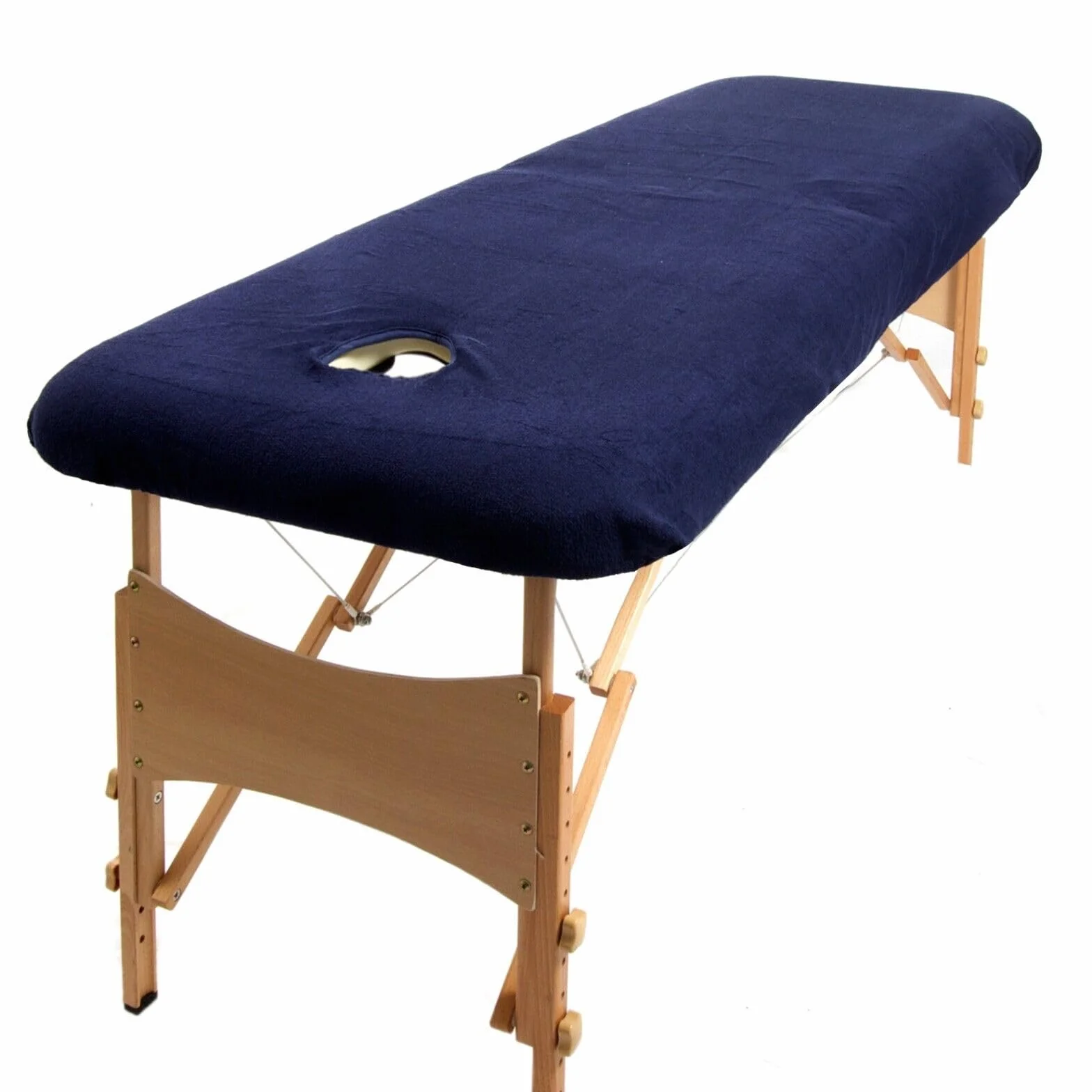 Aztex Funda Protectora para Cama de Masaje, Azul Marino, con Agujero Facial y Frontal