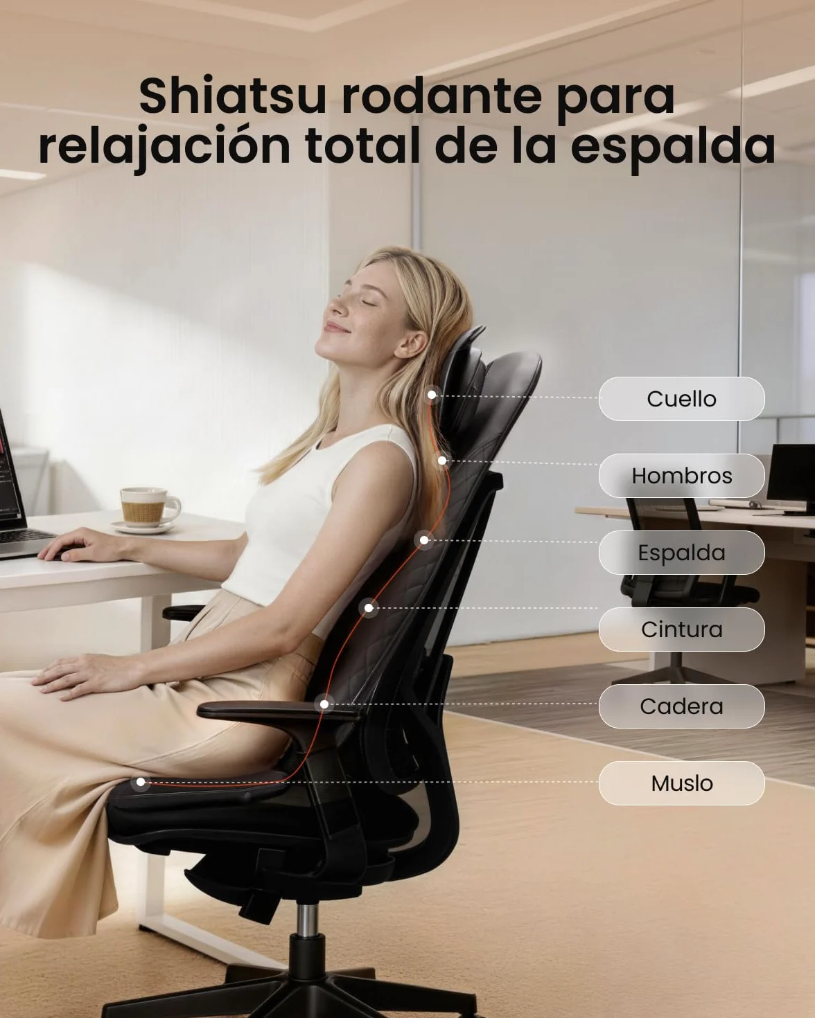 RENPHO Masajeador de Espalda Eléctrico Cojín Shiatsu con Calor Ajustable