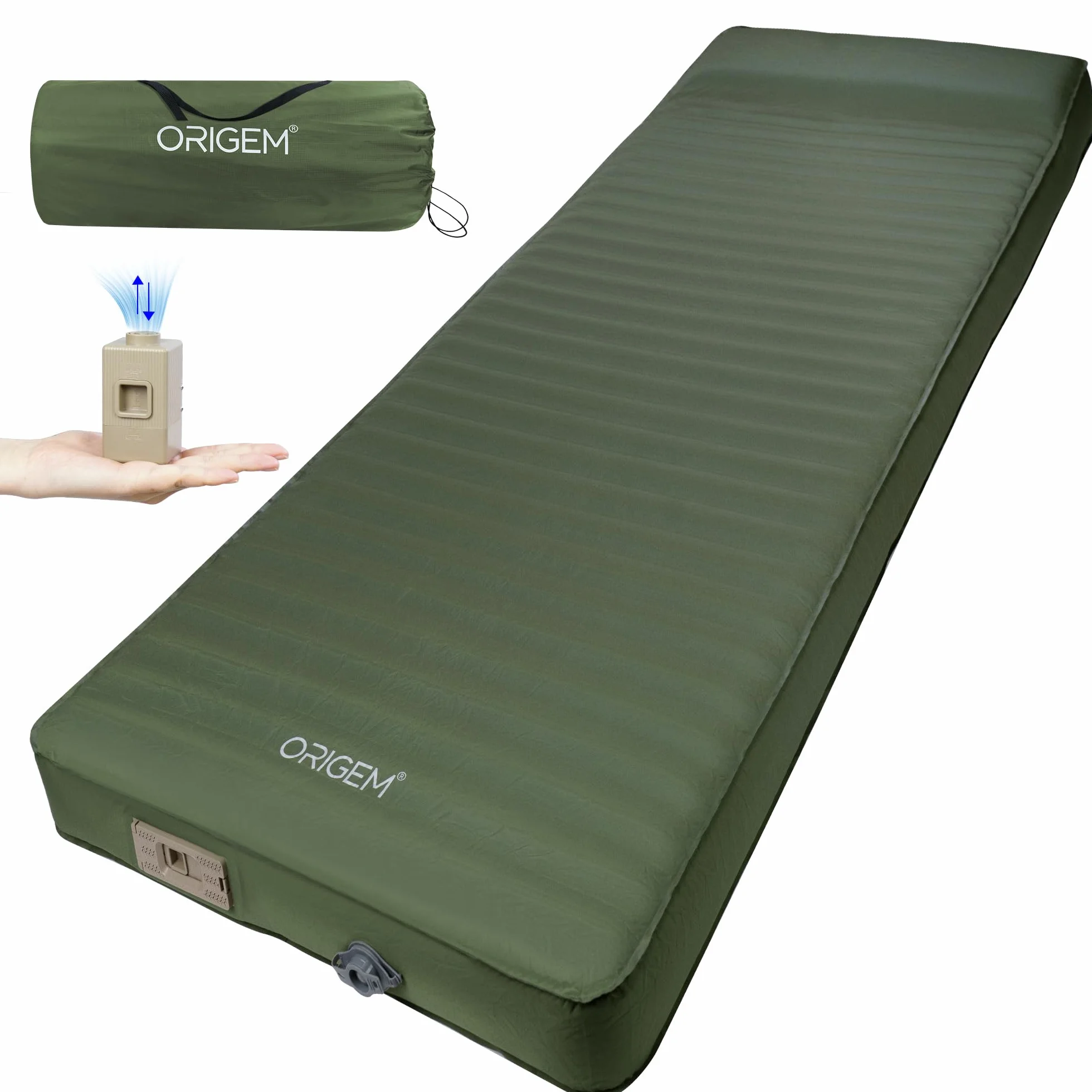 Origem Esterilla Camping Autoinflable 10CM Espesor Colchón Hinchable con Bomba Eléctrica