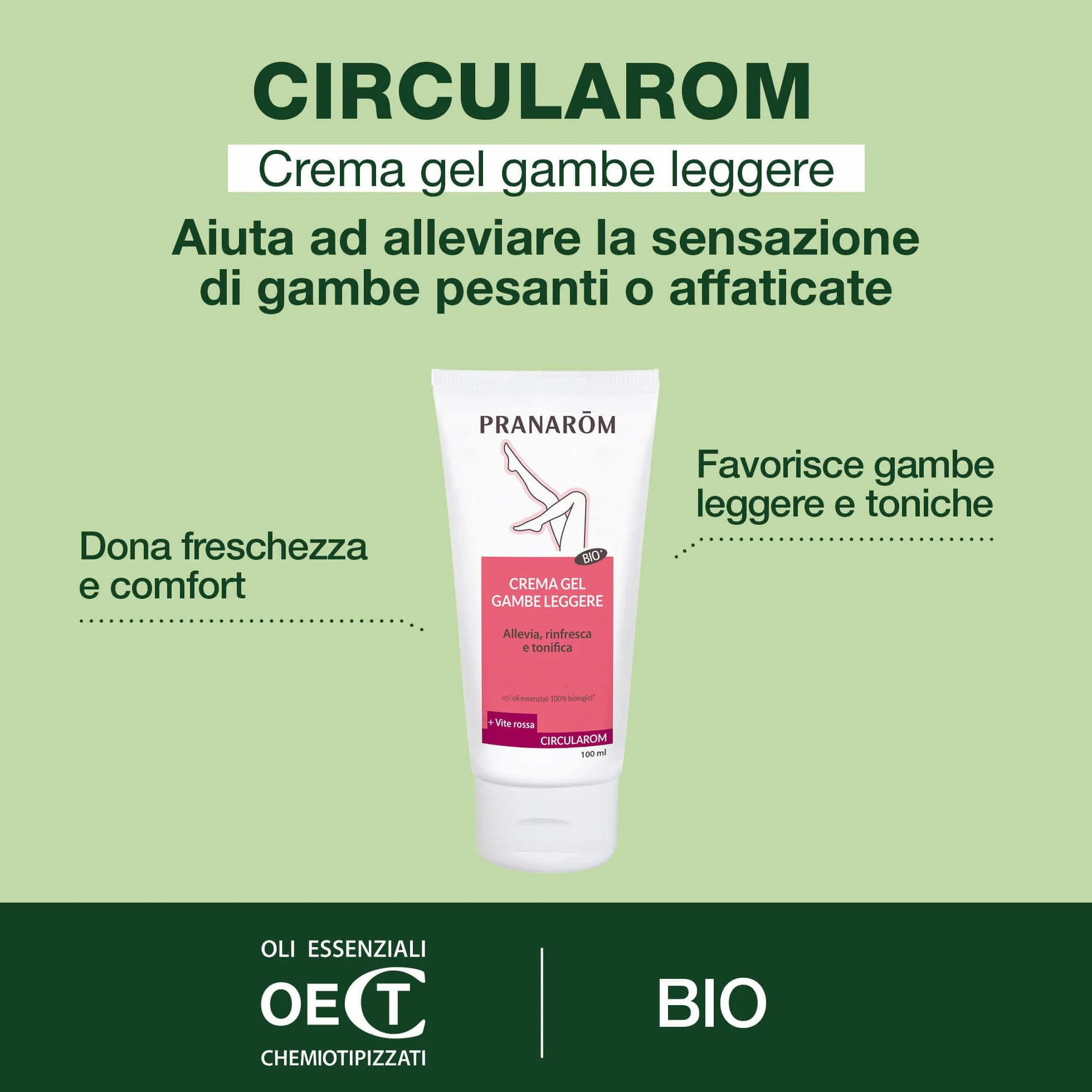 PRANAROM Circularom Gel Crema Bio Aceites Esenciales Cade Menta Campo Geranio 100ml