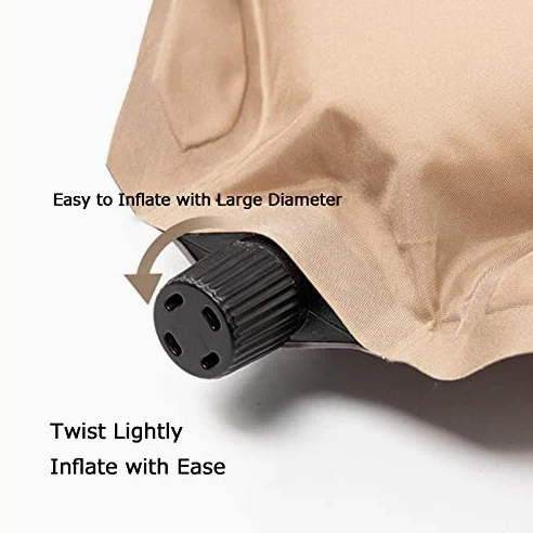 Colchoneta de dormir doble autoinflable con almohada, conectable, impermeable, compacta para mochileros y camping