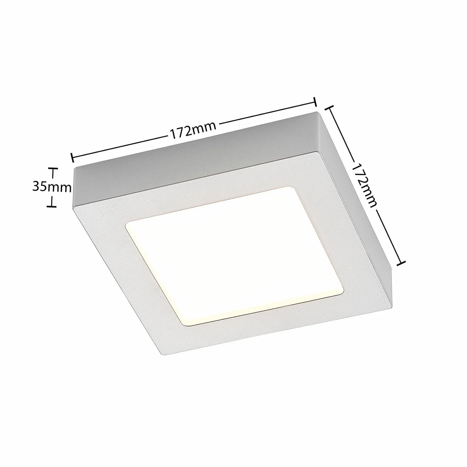 Lámpara de techo LED Alette gris aluminio baño 1 llama plafón