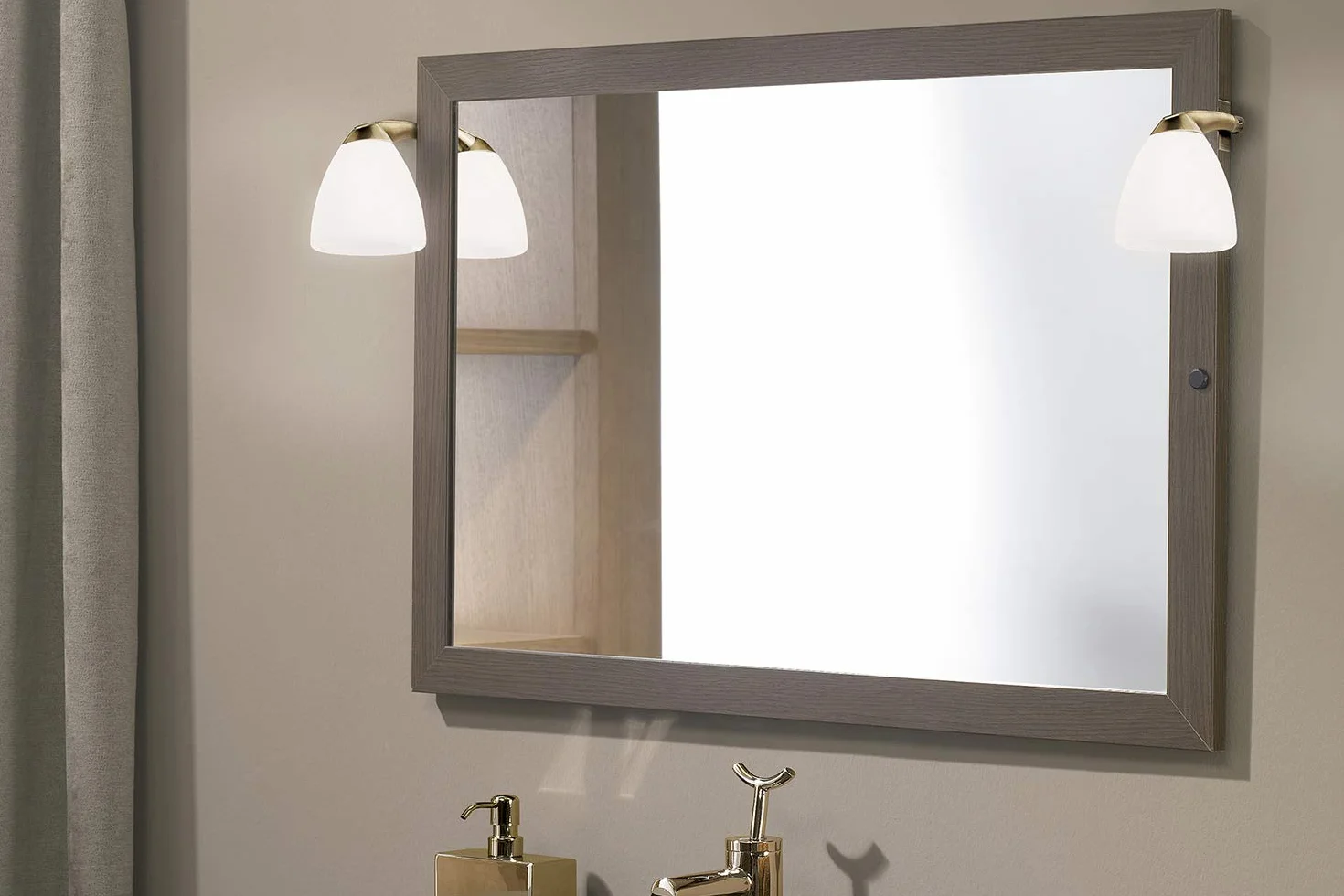 Aplique LED Multienganche para Espejo de Baño Luz Blanca Neutra 4000K 8.3cm Nisio Bronce