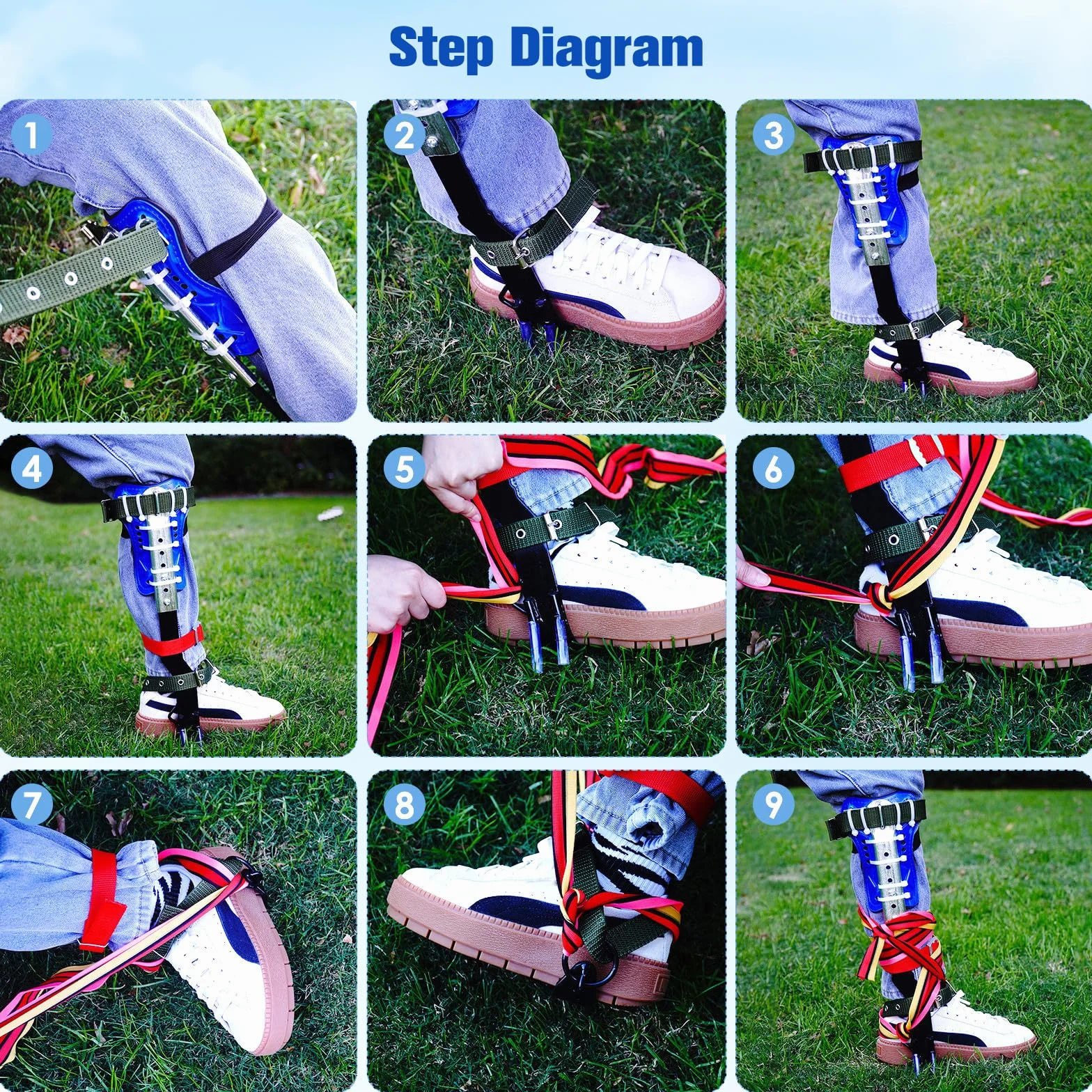 Juego profesional de clavos para escalar árboles con arnés de seguridad de cuerpo entero - Equipo de escalada con capacidad de peso de 330 libras para arboristas y operaciones de rescate