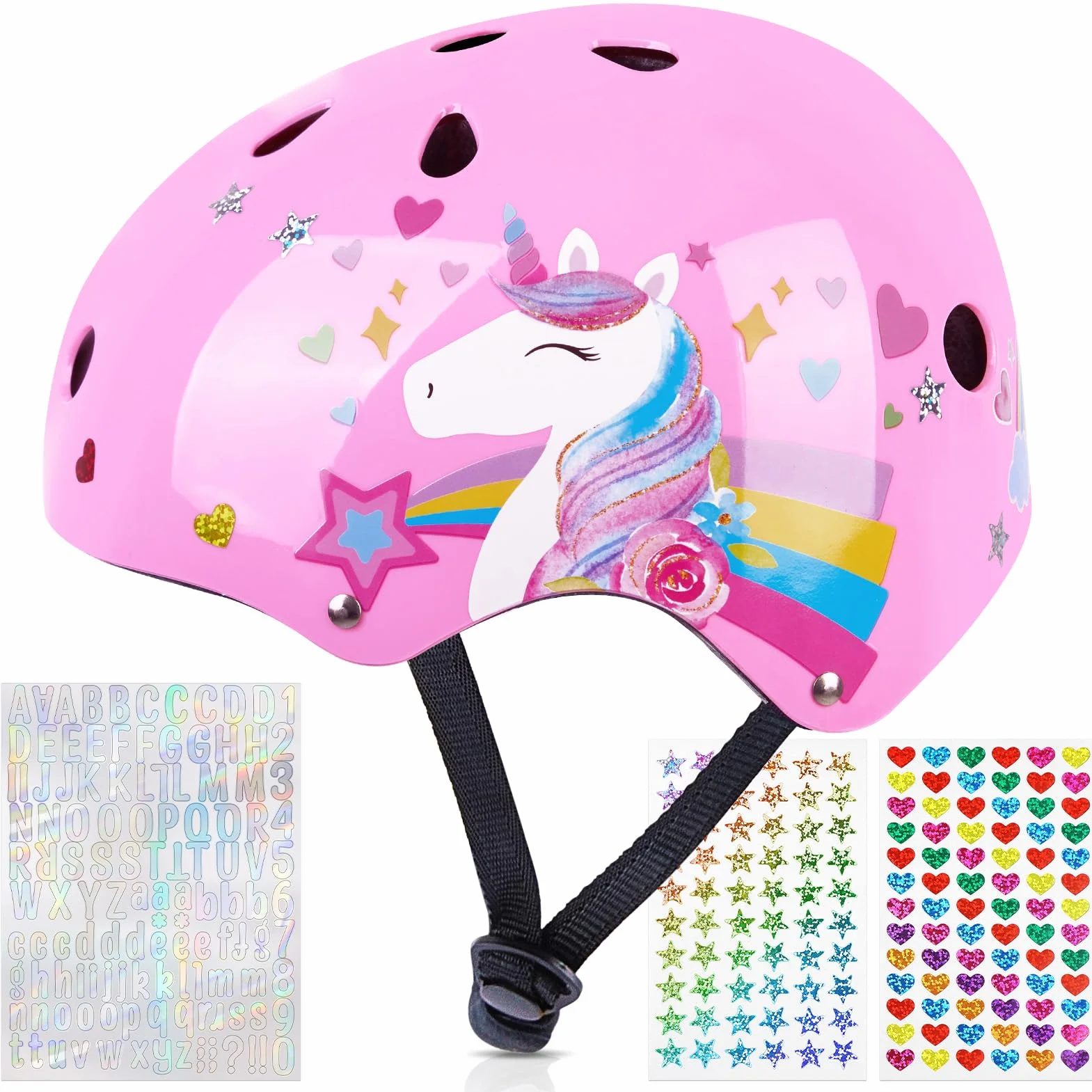 Casco Bicicleta Niños, Unicorn Castle Cascos de Ciclismo para Niños Ajustable Casco Infantil Patinete Rollerskate de 3 a 8 Años
