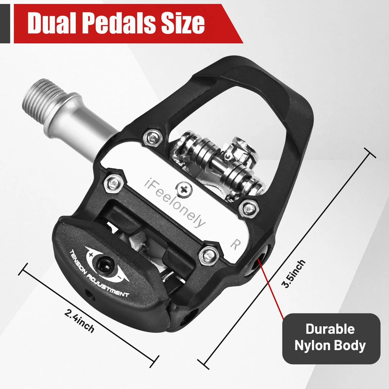 SPD & Look Delta Spin - Pedales de bicicleta dobles con clips para Shimano SPD y Peloton, ejercicio de ciclismo en interiores y exteriores