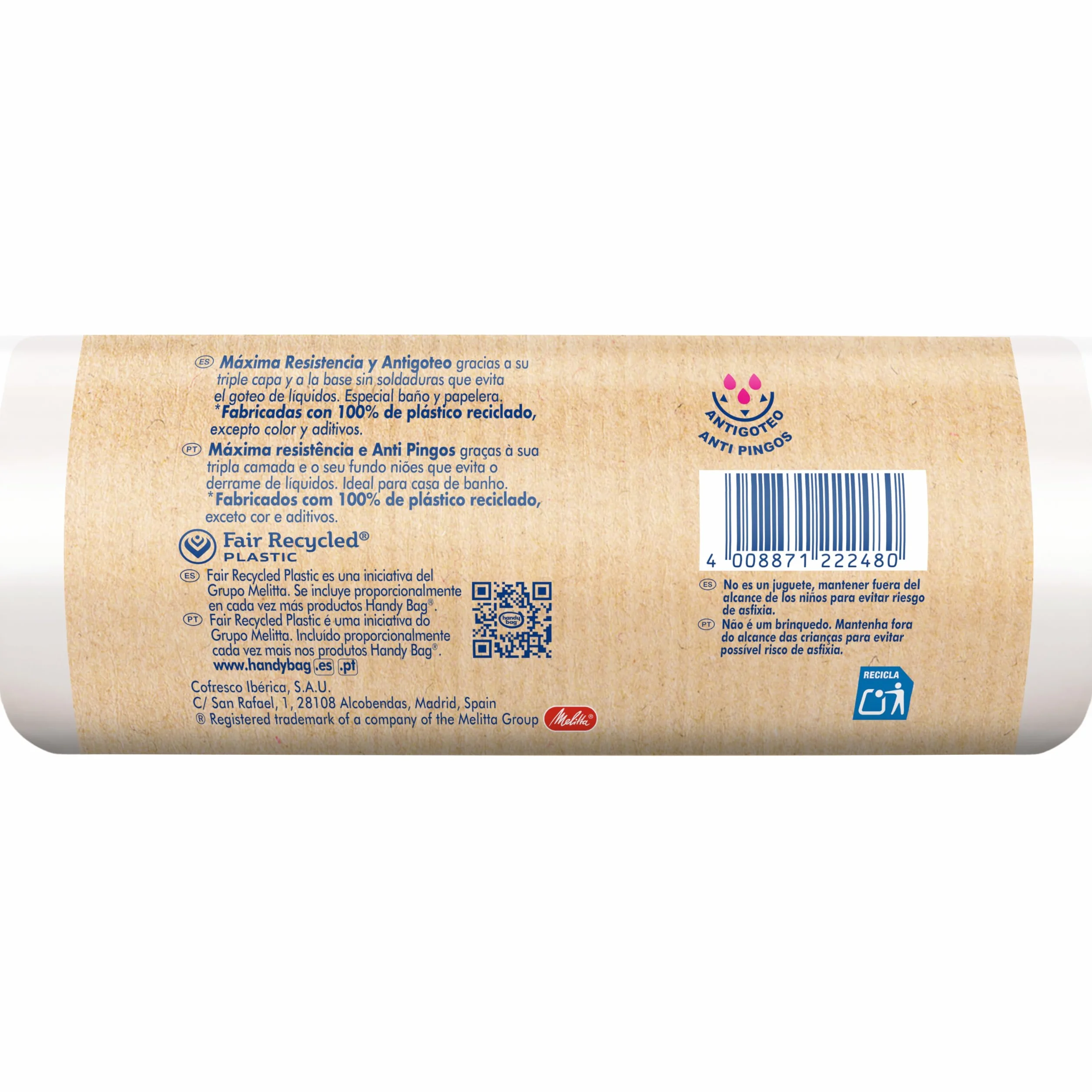 Bolsas de basura Perfumadas Especial Baño 10L 12 bolsas resistentes antigoteo plástico reciclado