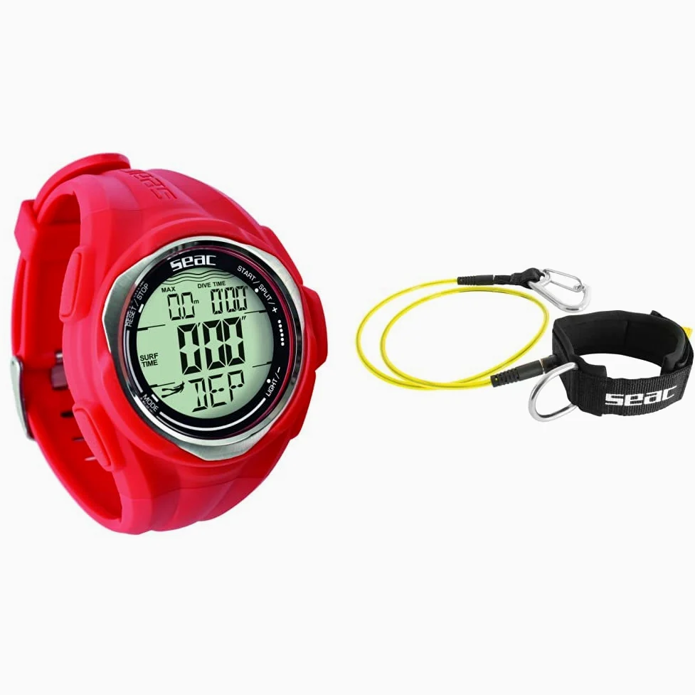 Partner Computadora de muñeca para apnea + Lanyard Cable de Seguridad con Gancho para Apnea en Profundidad