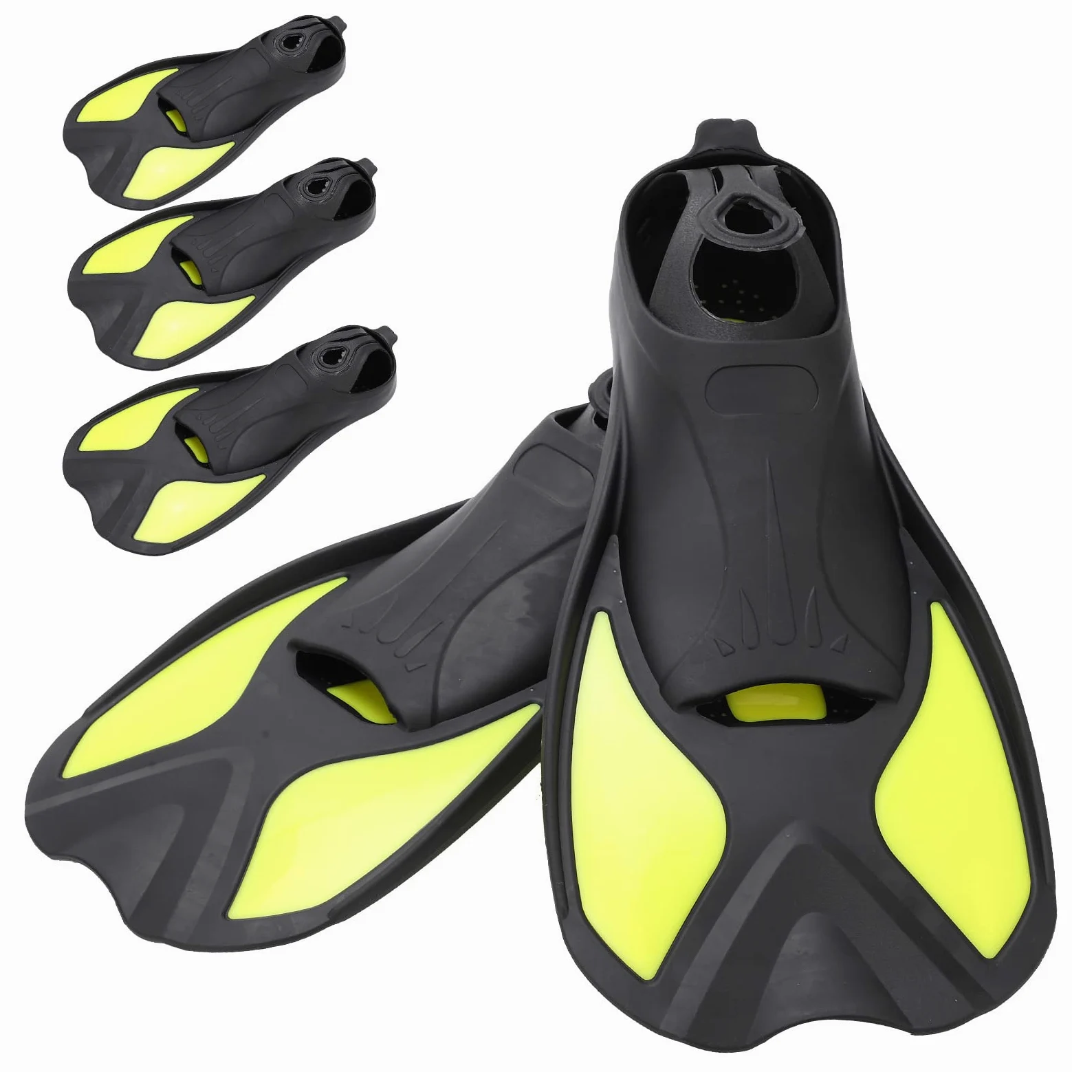 Alvinlite Aletas De Natación, Aletas De Esnórquel, Aletas De Buceo, Aletas De Equipo De Esnórquel, Aletas Cortas De Tamaño De Viaje para Adultos, Niños, Hombres, Mujeres, Entrenamiento De Natación(L)