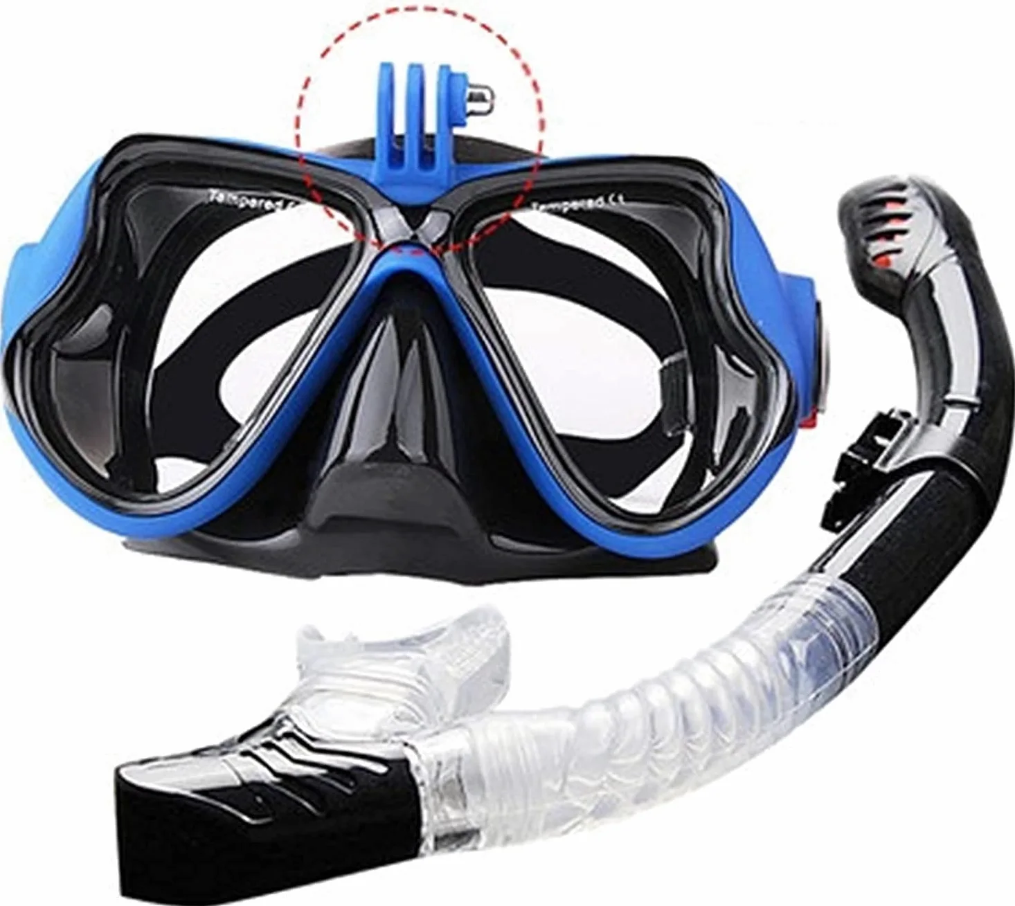 Máscara de Buceo con Tubo Máscara de Buceo con Tubo Máscara subacuática Profesional Máscara de Buceo con cámara Gafas de natación Equipo de Buceo con Tubo Soporte para cámara