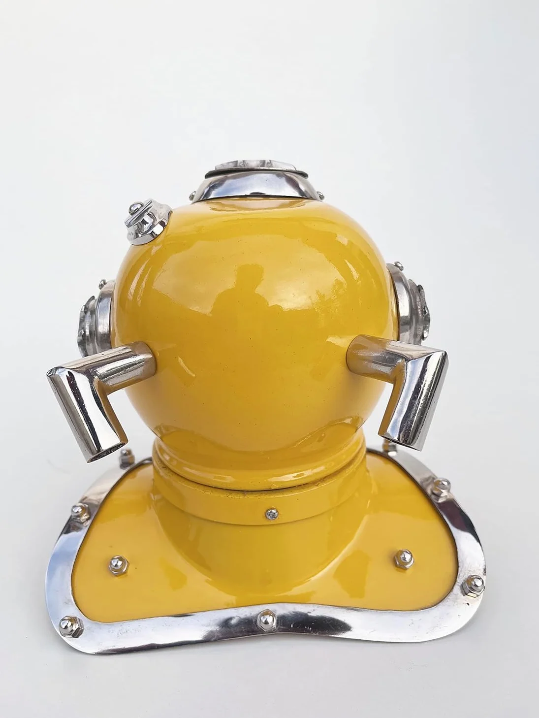 Mini casco de buceo amarillo US Navy Mark V Casco de buceo náutico Deep Diver Hekmet 15.2 cm Tabla a artículo
