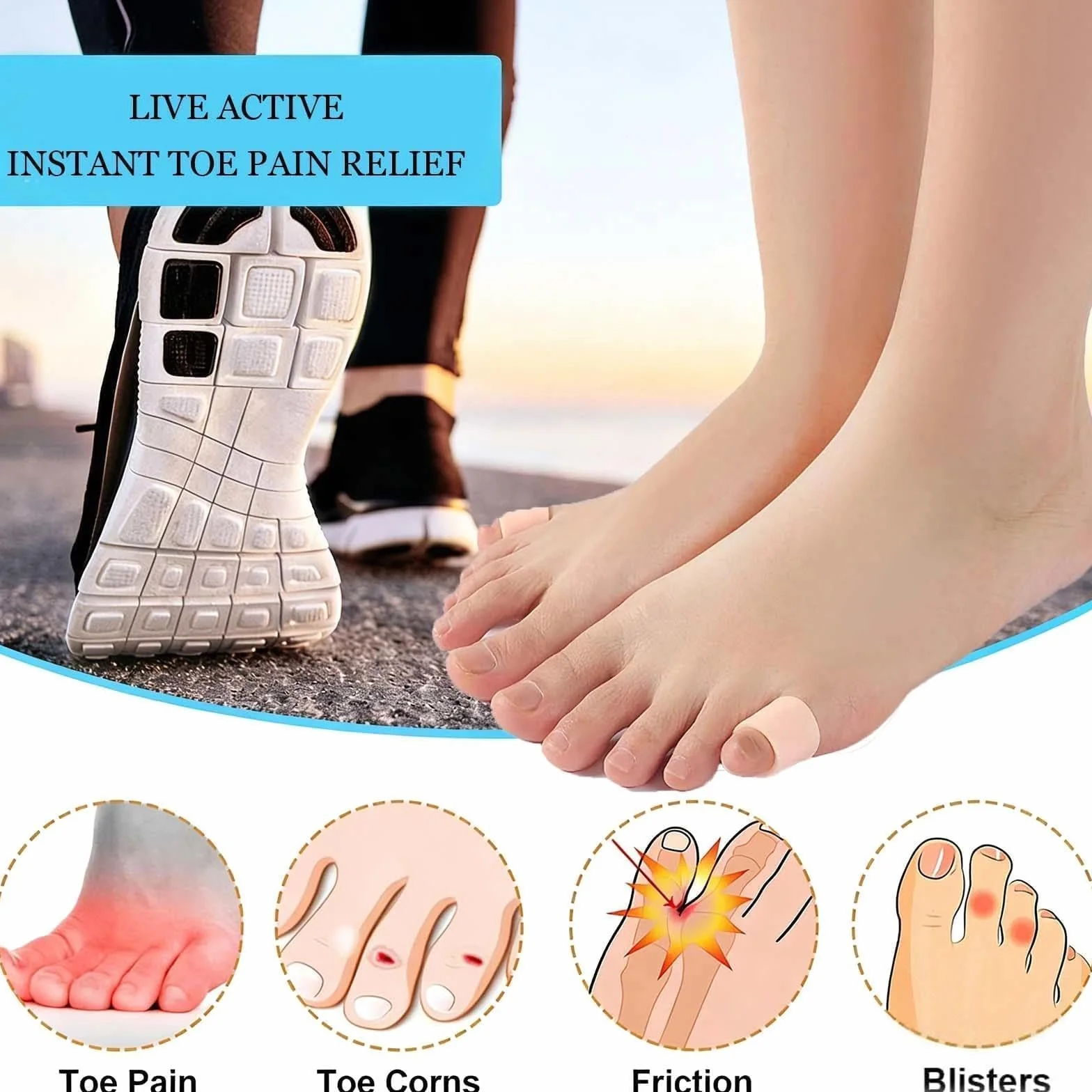 Protector Dedos Pie Silicona 30 Piezas Separadores Dedos Superpuestos Callos Durezas Ampollas