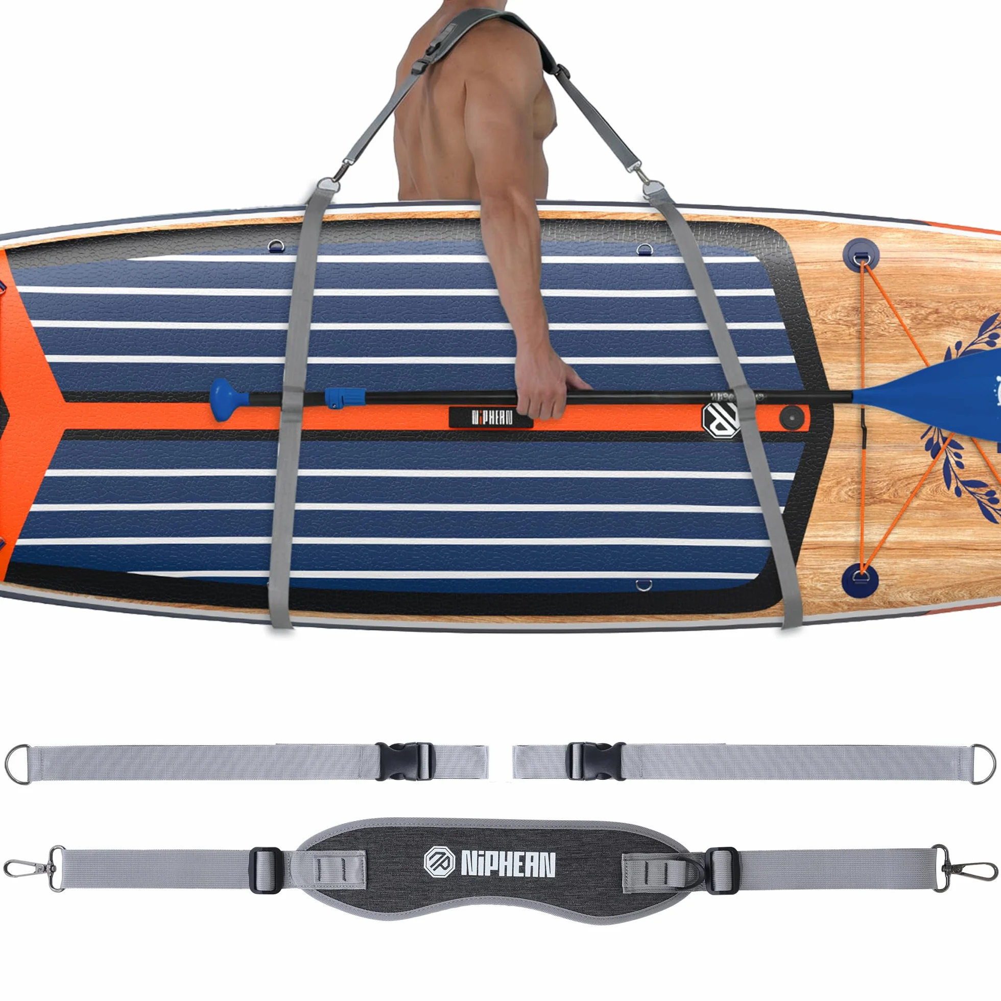 Correa de Transporte para Tabla de Paddle y Kayak Ajustable 44-52 Pulgadas