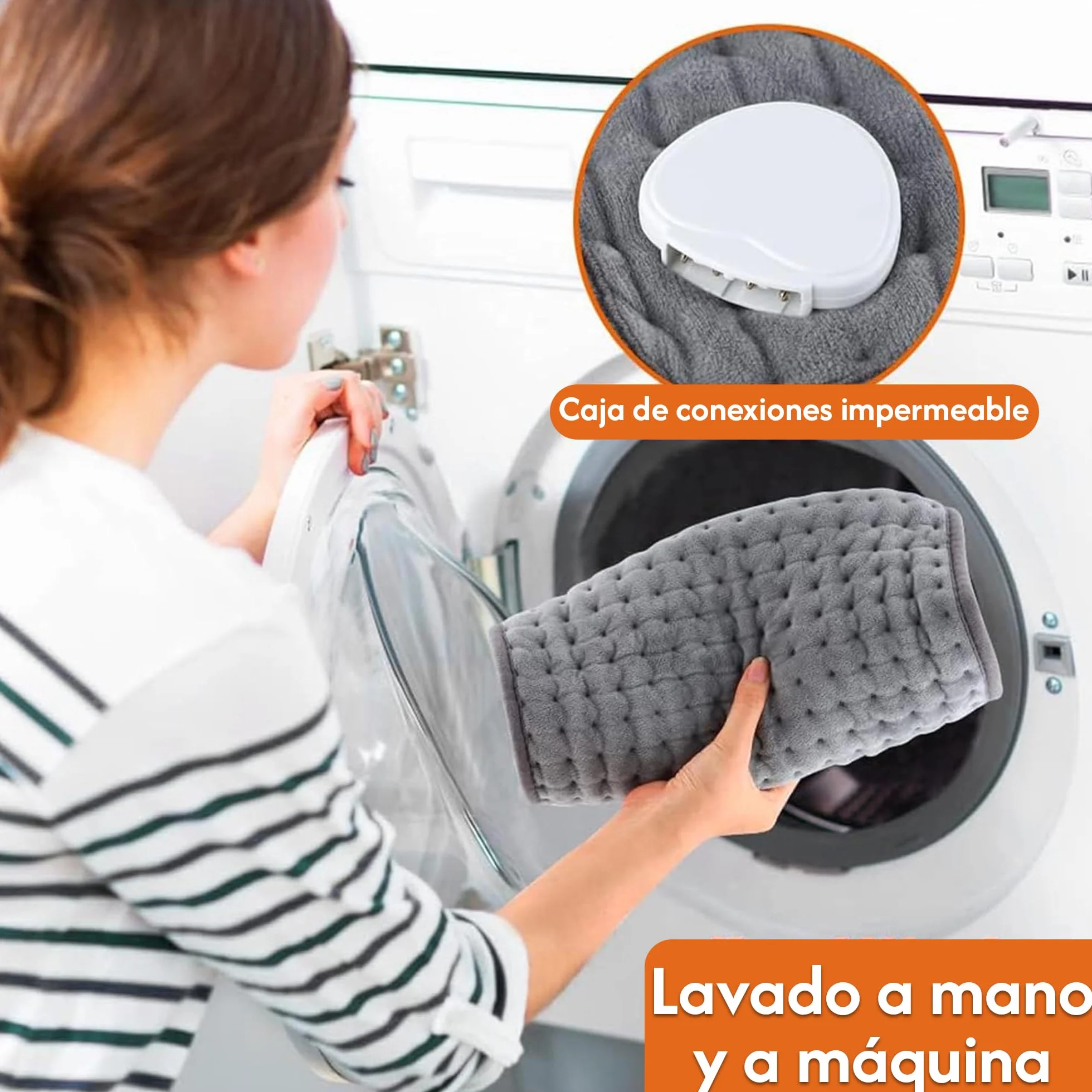 Almohadilla Eléctrica 30 x 60 cm para Espalda, Cuello y Abdomen, Cojín Calefactor con Pantalla Digital, 9 Niveles de Calor y Apagado Automático, Uso Doméstico