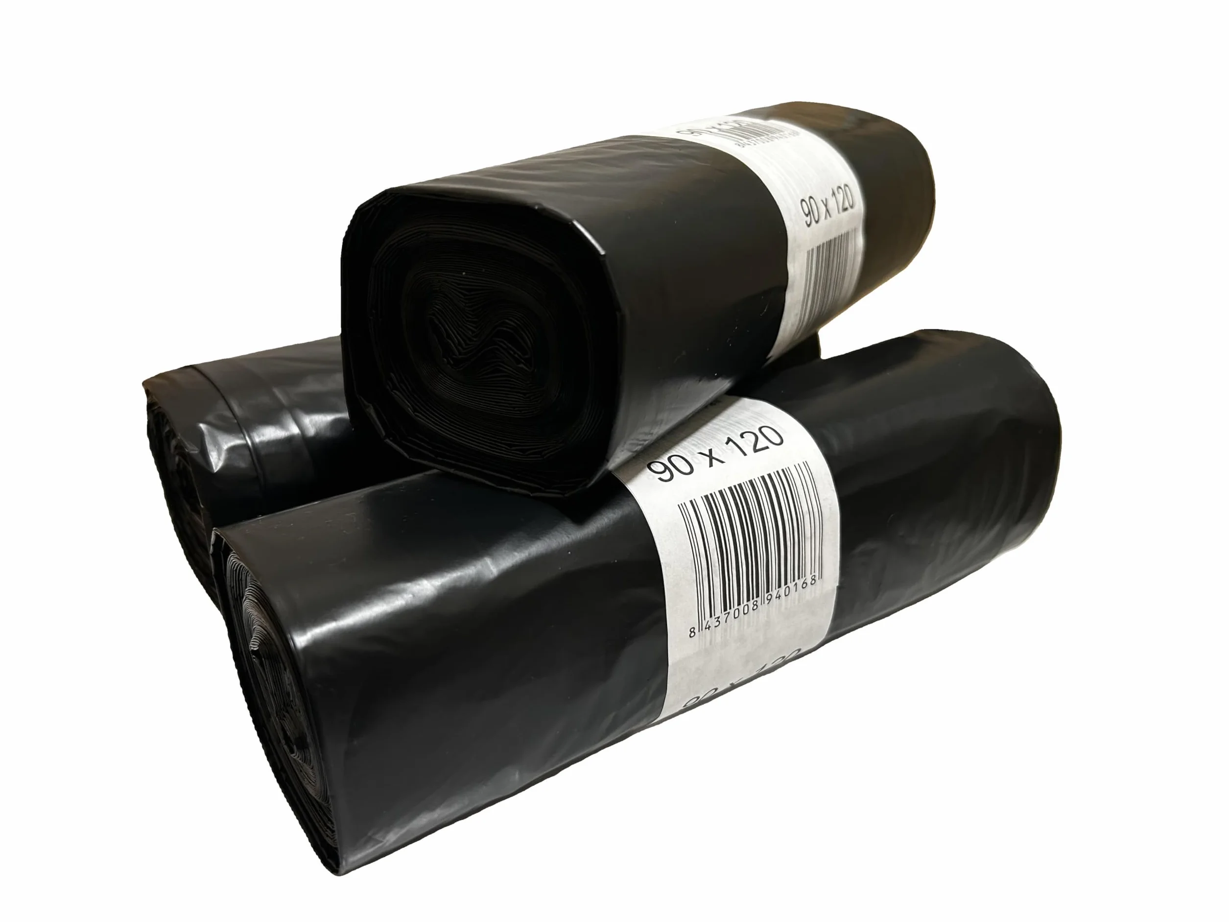 Bolsas de basura grandes 150L 90x120 cm Negras resistentes anti-goteo Pack 3 rollos 30 bolsas