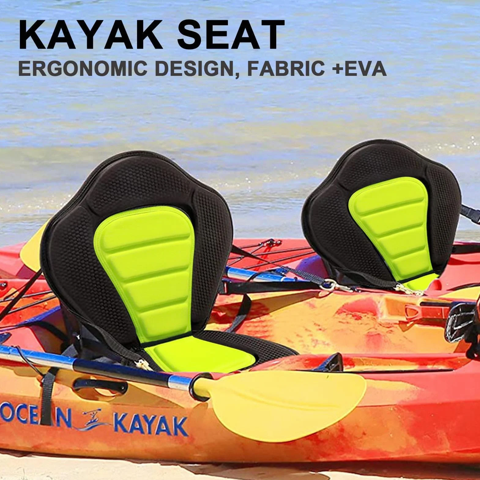 Asiento De Kayak, Asiento Kayak para Tabla Stand Up Paddle Surf, Asientos Cómodo con Correas Ajustables para Canoa, Barco De Pesca, Tabla De Remo, Kayaks Sentados En La Parte