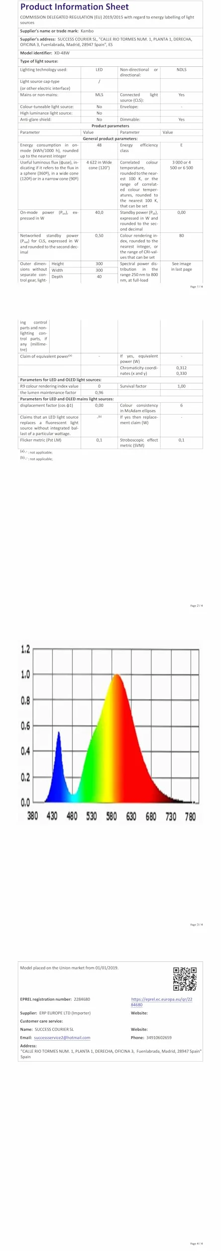 Kambo Lámpara de Techo LED 48W 4320LM Blanco Frío 6500K Plafón Cuadrada Moderno