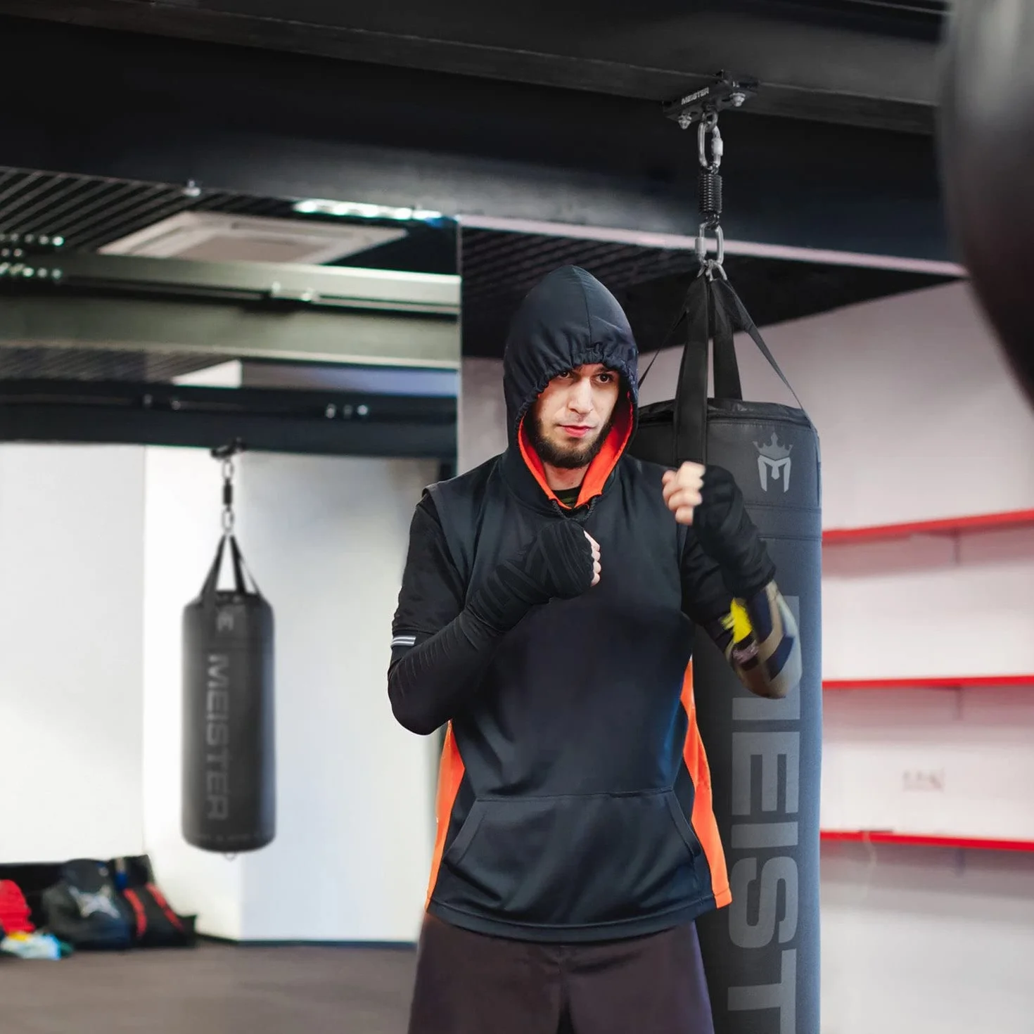 Meister - Soporte de suspensión de Abrazadera para Boxeo y Artes Marciales Mixtas, Correas de suspensión y Accesorios de Techo