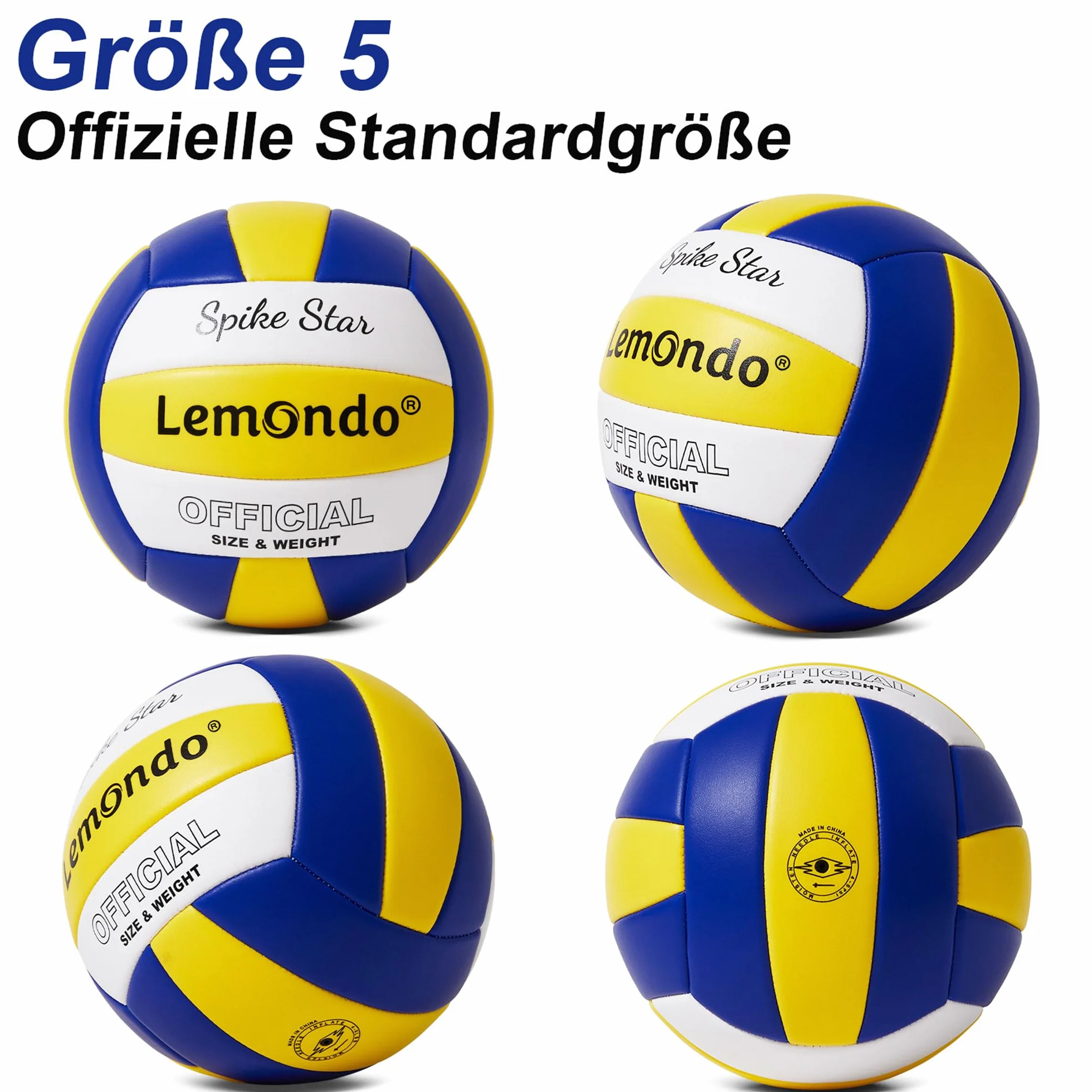 Lemondo Voleibol de piel sintética suave al tacto, resistente al agua, con bomba, para interior y exterior, pelota de agua para juegos, piscina, playa, pelotas, regalo de verano (con bomba)