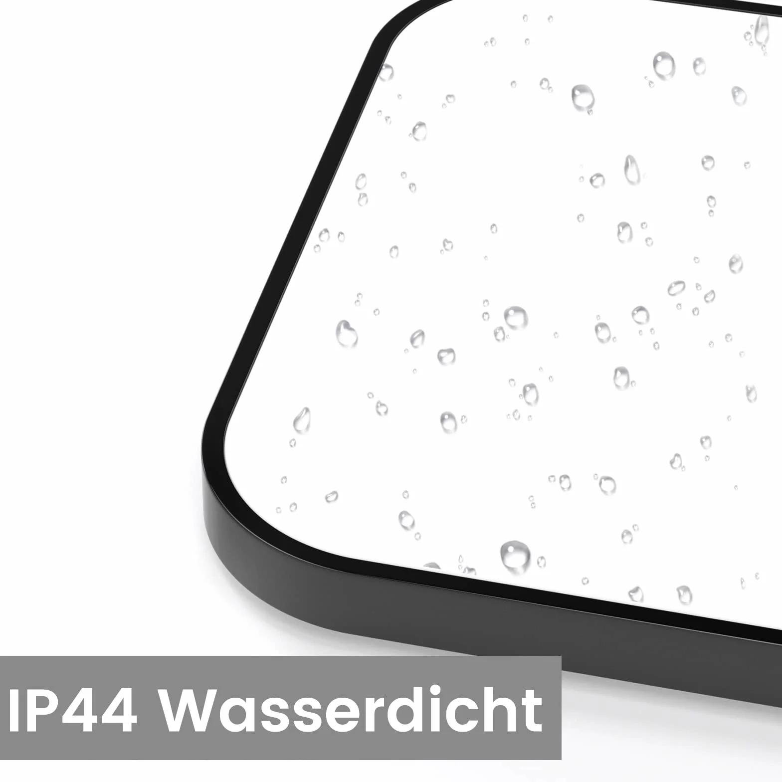 ZMH Lámpara de Techo LED Regulable 15W Negro 27cm IP44 Impermeable con Mando a Distancia