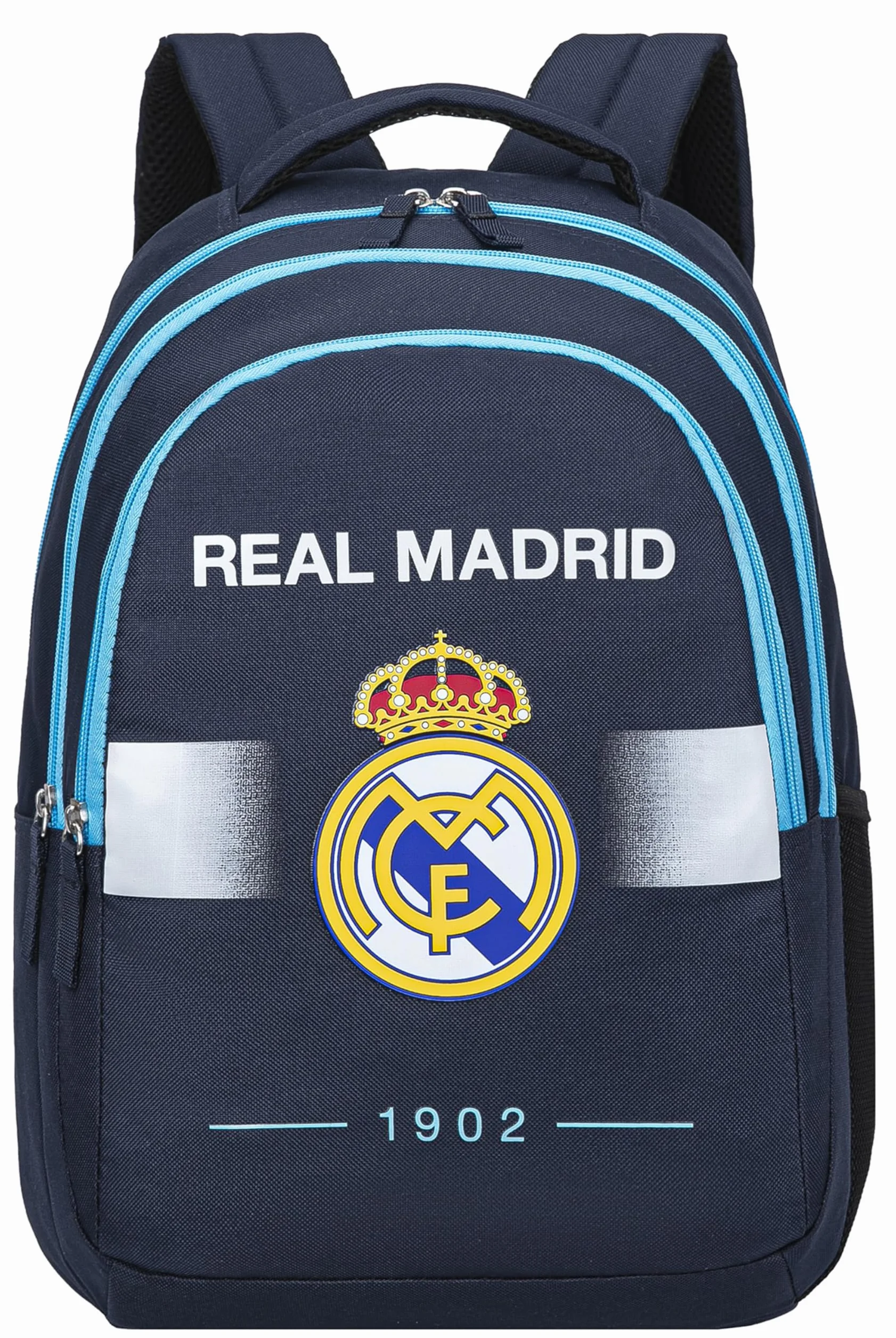 Real Madrid - Mochila escolar 3 compartimentos Real - Colección oficial