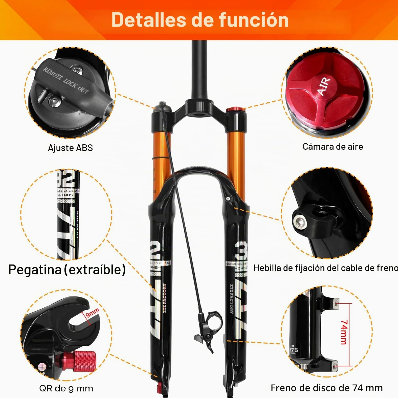 Aleación de magnesio Montaña Horquilla Delantera Presión de Aire Amortiguador Horquilla Horquilla Accesorios de Bicicleta