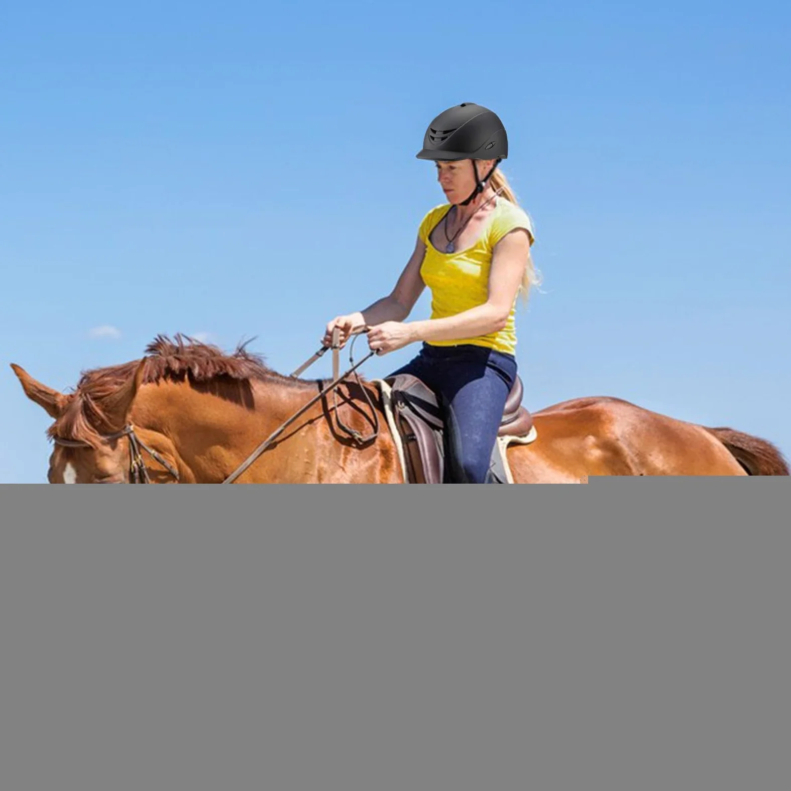Casco de equitación para mujeres y hombres, fácil de llevar, equipo de equitación, adulto Exxe Ntial Ii Casco de equitación - Ligero Protección Escolar Casco Para Jinetes, Negro