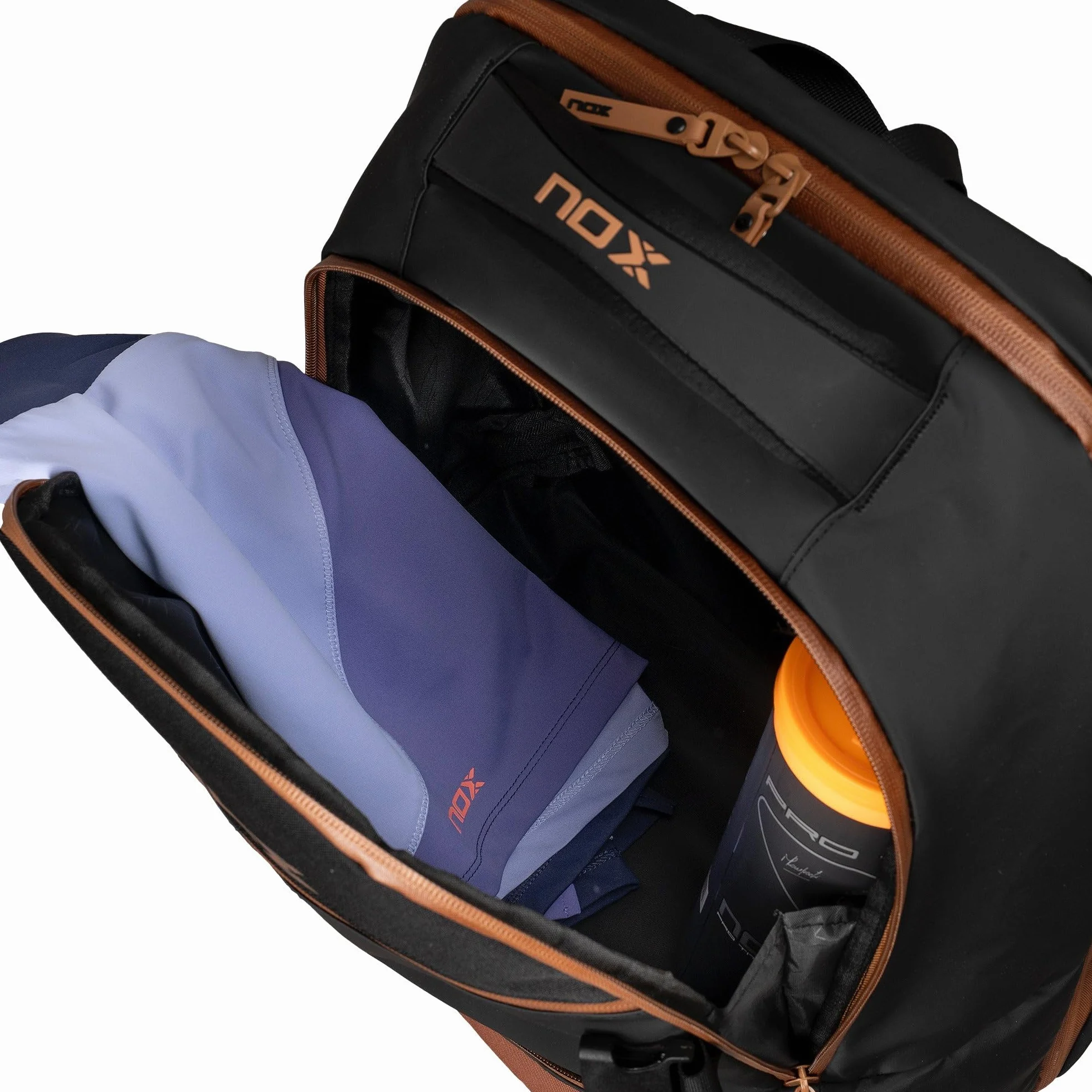 NOX Mochila LUXURY OPEN SERIES negro/marrón