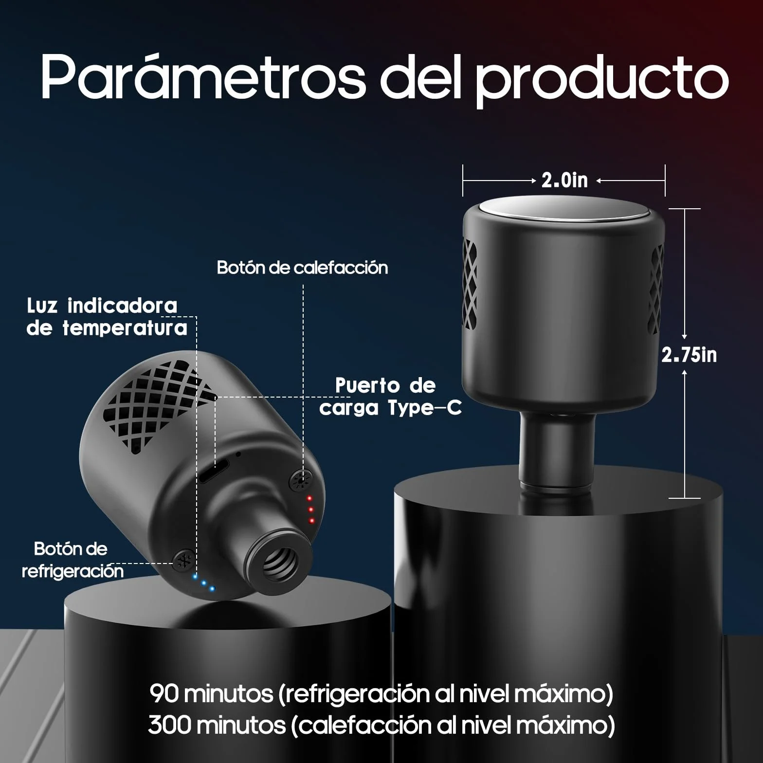 AERLANG Pistola de Masaje Muscular con Frío y Calor, Masajeador de Tejido Profundo, 7 Cabezales