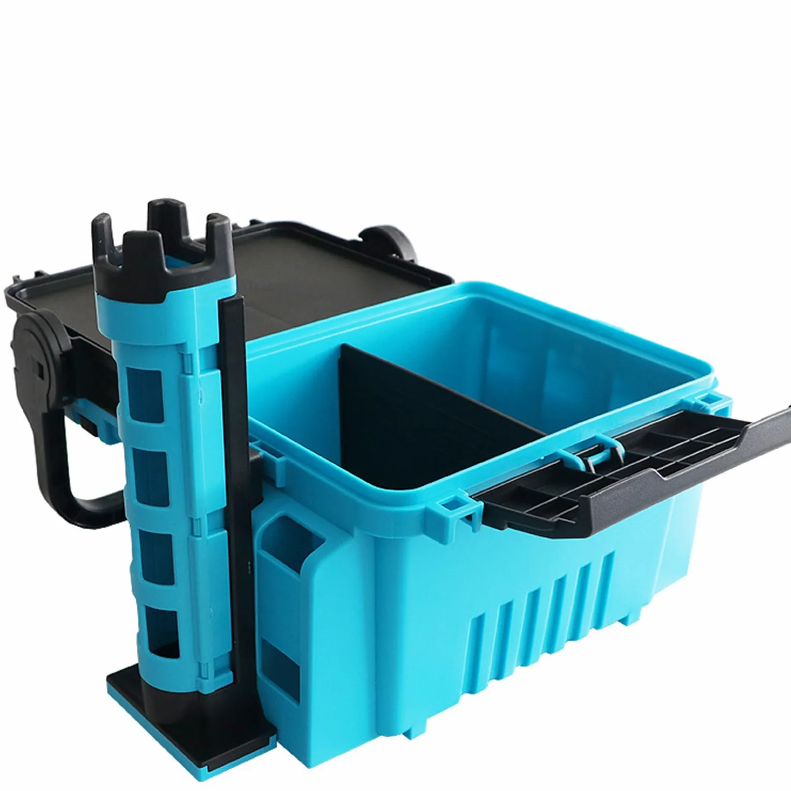 Caja de almacenamiento de pesca multicapa reforzada para señuelos, cebos, anzuelos, aparejos, contenedor de herramientas con asa, organizadores para contenedor de accesorios