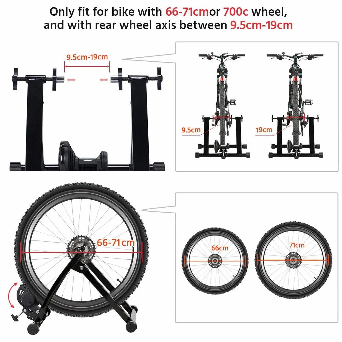 Yaheetech Rodillo Bicicleta Montaña Rodillo Bicicleta Carretera en Casa o Interior para Ruedas de 26 – 28 Pulgadas y 700C con Resistencia Magnética