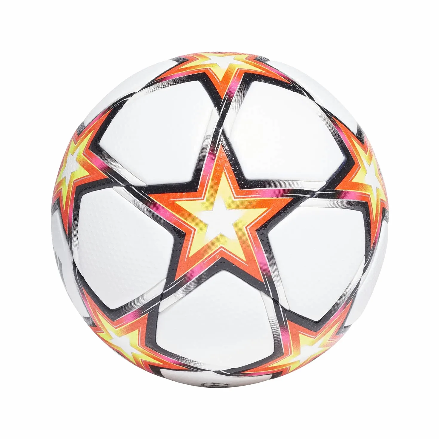 Adidas GU0214 UCL Pro PS Recreational Soccer Ball Unisex Top:White/Solar Red/Solar Yellow/Black Bottom:Shock Pink F18/SILVER Met./Iron Met. 5