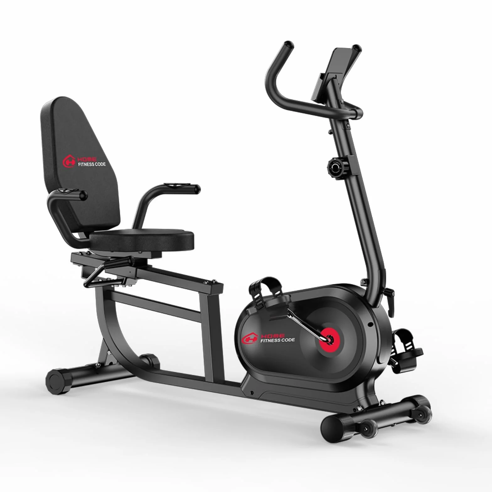 Bicicleta estática 5 en 1 con 16 resistencia magnética y capacidad de carga de 150 kg, ergómetro con respaldo y pantalla LCD, asas de frecuencia cardíaca, fitness