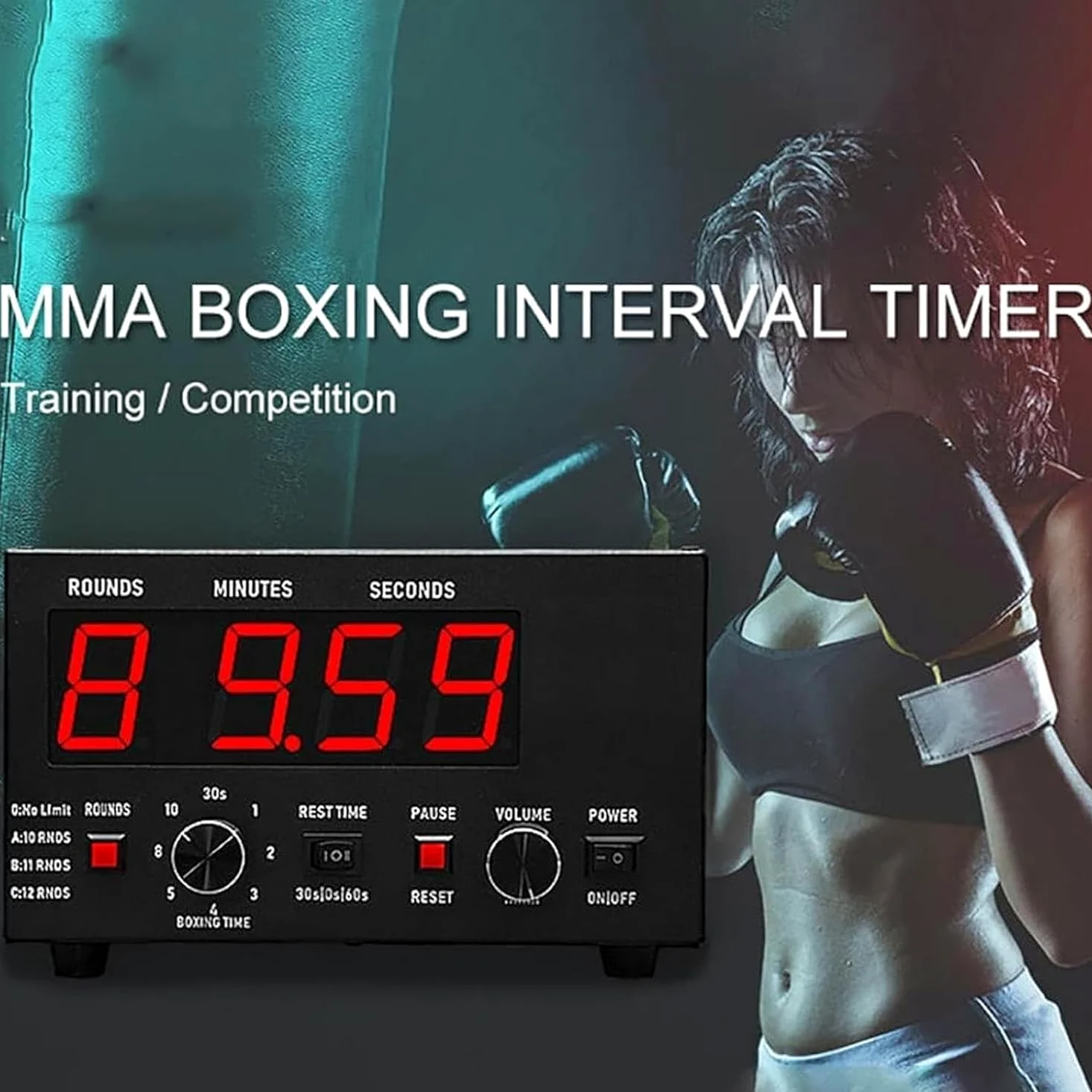 Temporizador digital de gimnasio con pantalla, temporizador de intervalo para entrenamiento de fitness, MMA, boxeo, entrenamientos HIIT, cuenta regresiva de ejercicios y cronómetro para atletas