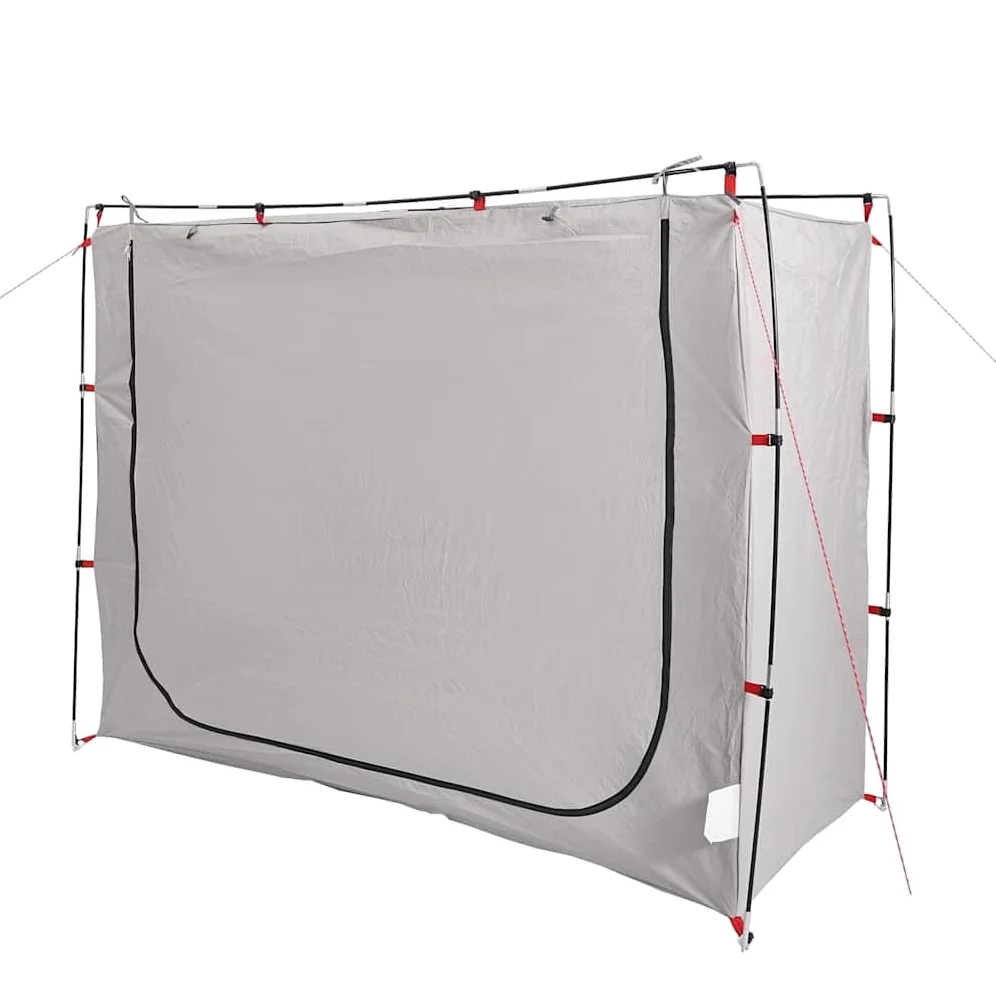 Tienda de campaña auxiliar, color gris, para camping y equipo al aire libre, con revestimiento de poliuretano, poliéster 185T, 220 x 79 x 155 cm, incluye bolsa de transporte