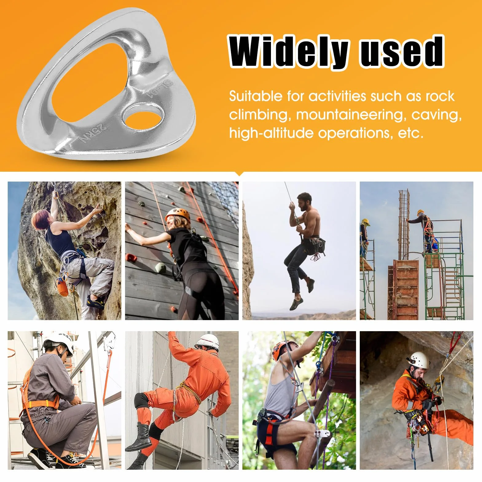 Yosoo Health Gear Pernos de Anclaje para Escalada, Acero Inoxidable 316, 10 Piezas, para Rappel, Trabajos Aéreos, Instalación de Hamacas